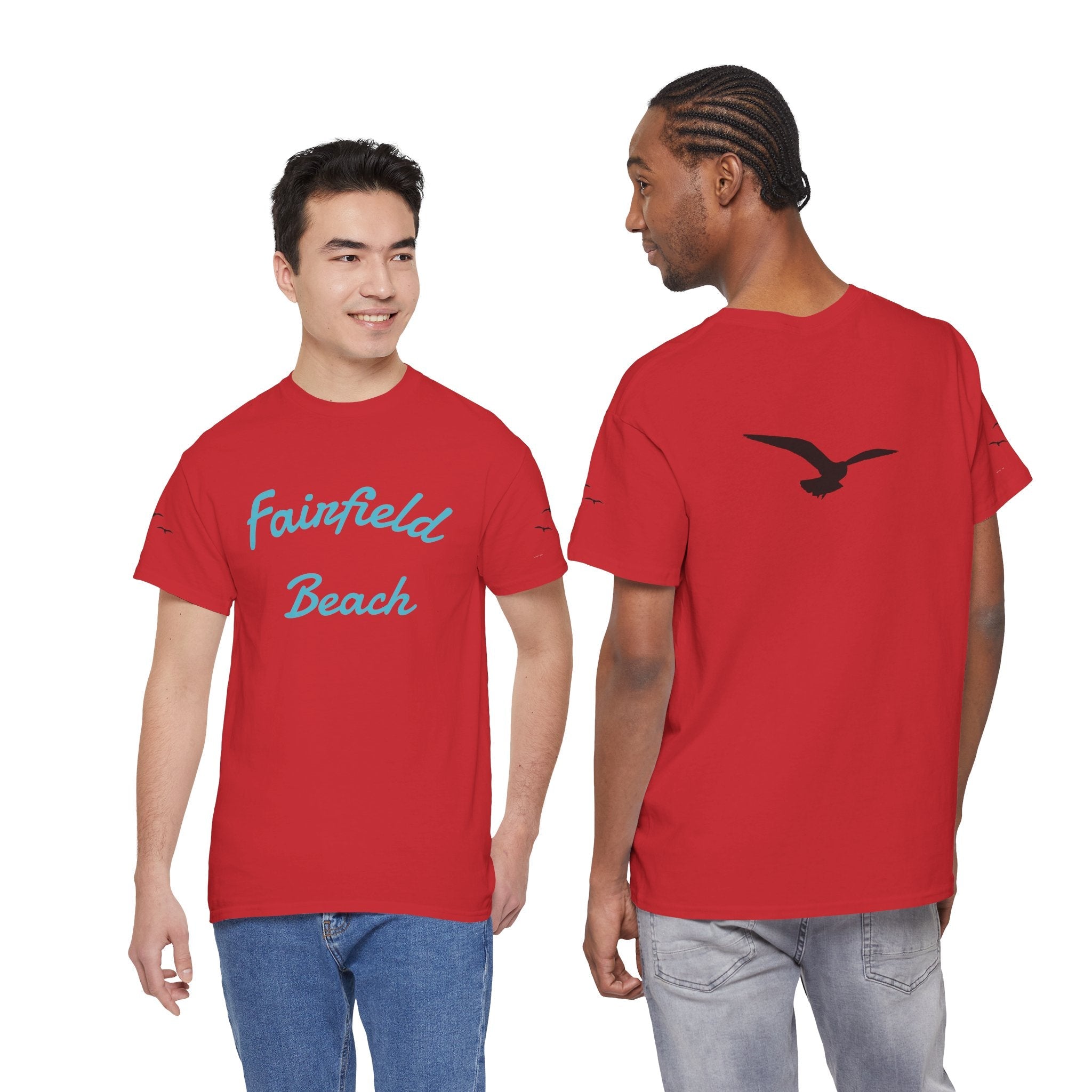 Fairfield Beach Unisex Heavy Cotton Tee, Comfortable Casual T-Shirt, Summer Vibe Shirt, Gifts for Beach Lovers, Relaxed Fit Tee - Etna Gift