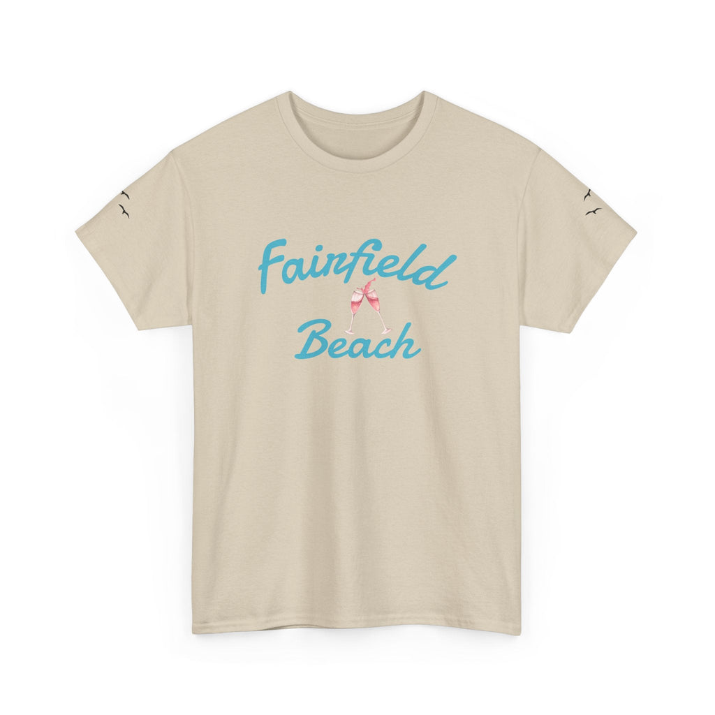 Fairfield Beach Unisex Heavy Cotton Tee, Comfortable Casual T-Shirt, Summer Vibe Shirt, Gifts for Beach Lovers, Relaxed Fit Tee - Etna Gift