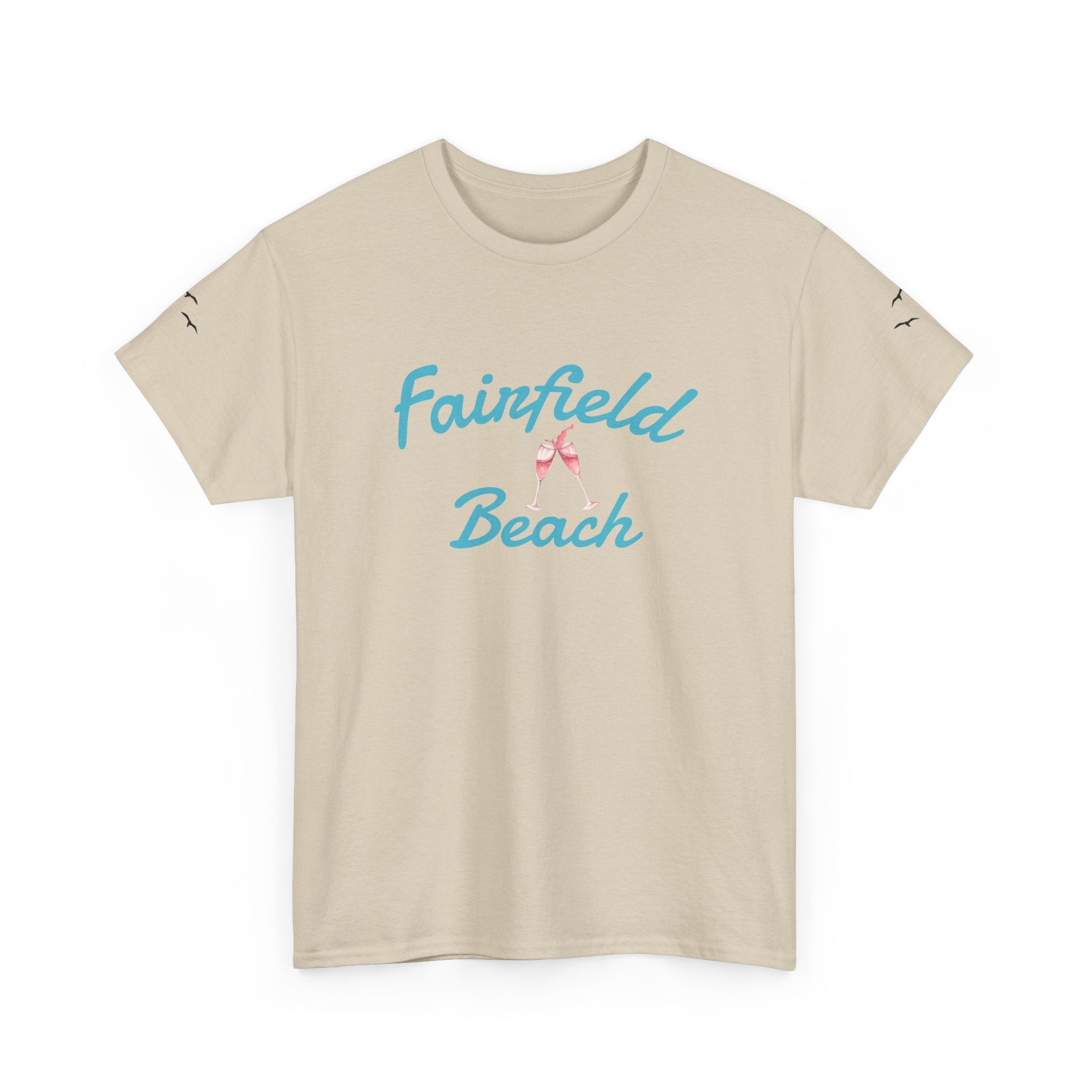 Fairfield Beach Unisex Heavy Cotton Tee, Comfortable Casual T-Shirt, Summer Vibe Shirt, Gifts for Beach Lovers, Relaxed Fit Tee - Etna Gift