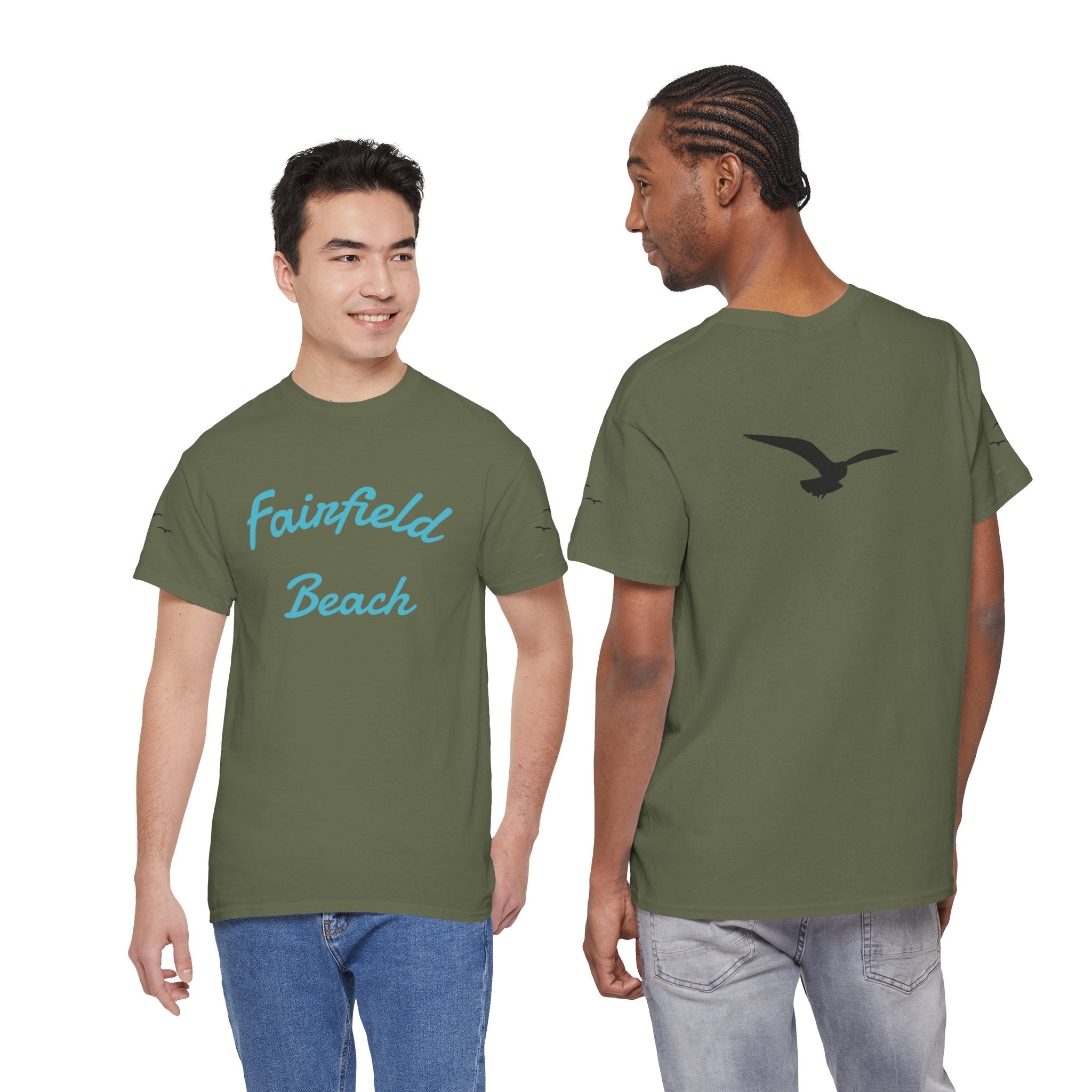 Fairfield Beach Unisex Heavy Cotton Tee, Comfortable Casual T-Shirt, Summer Vibe Shirt, Gifts for Beach Lovers, Relaxed Fit Tee - Etna Gift