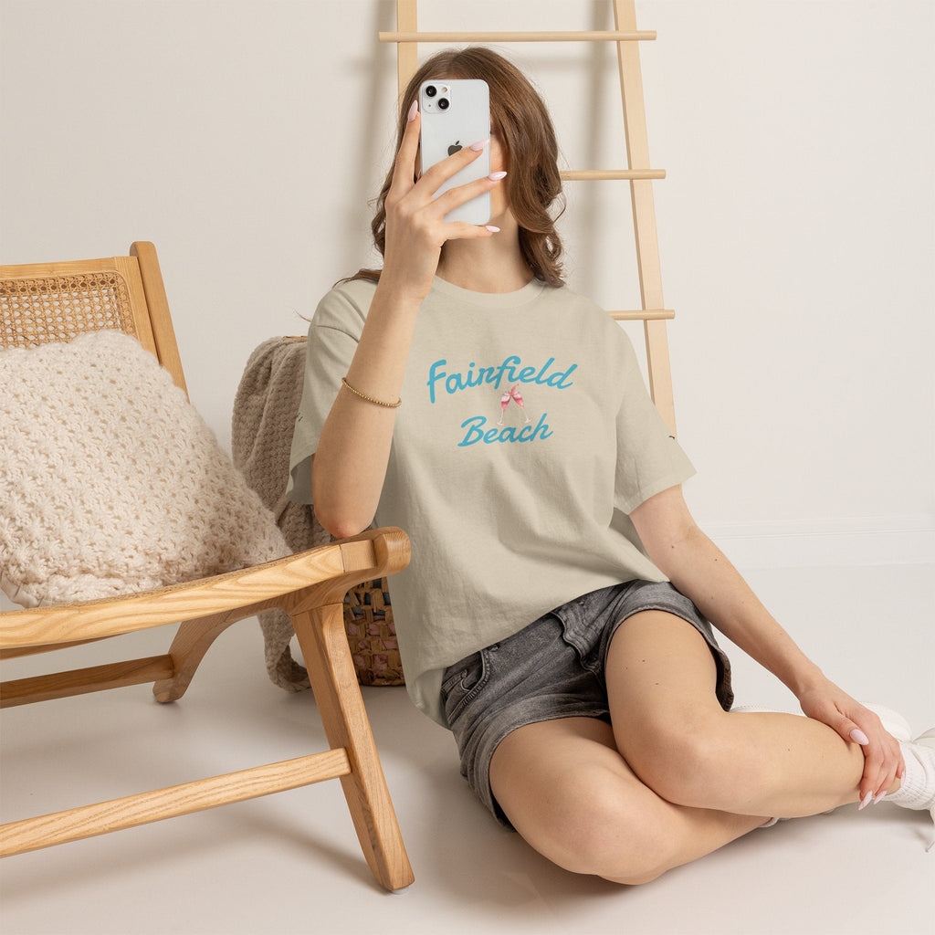 Fairfield Beach Unisex Heavy Cotton Tee, Comfortable Casual T-Shirt, Summer Vibe Shirt, Gifts for Beach Lovers, Relaxed Fit Tee - Etna Gift