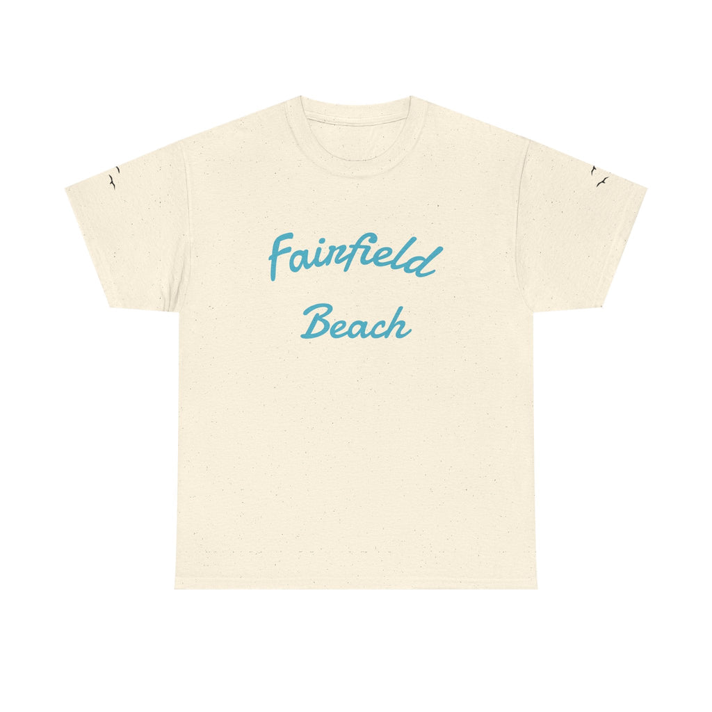 Fairfield Beach Unisex Heavy Cotton Tee, Comfortable Casual T-Shirt, Summer Vibe Shirt, Gifts for Beach Lovers, Relaxed Fit Tee - Etna Gift