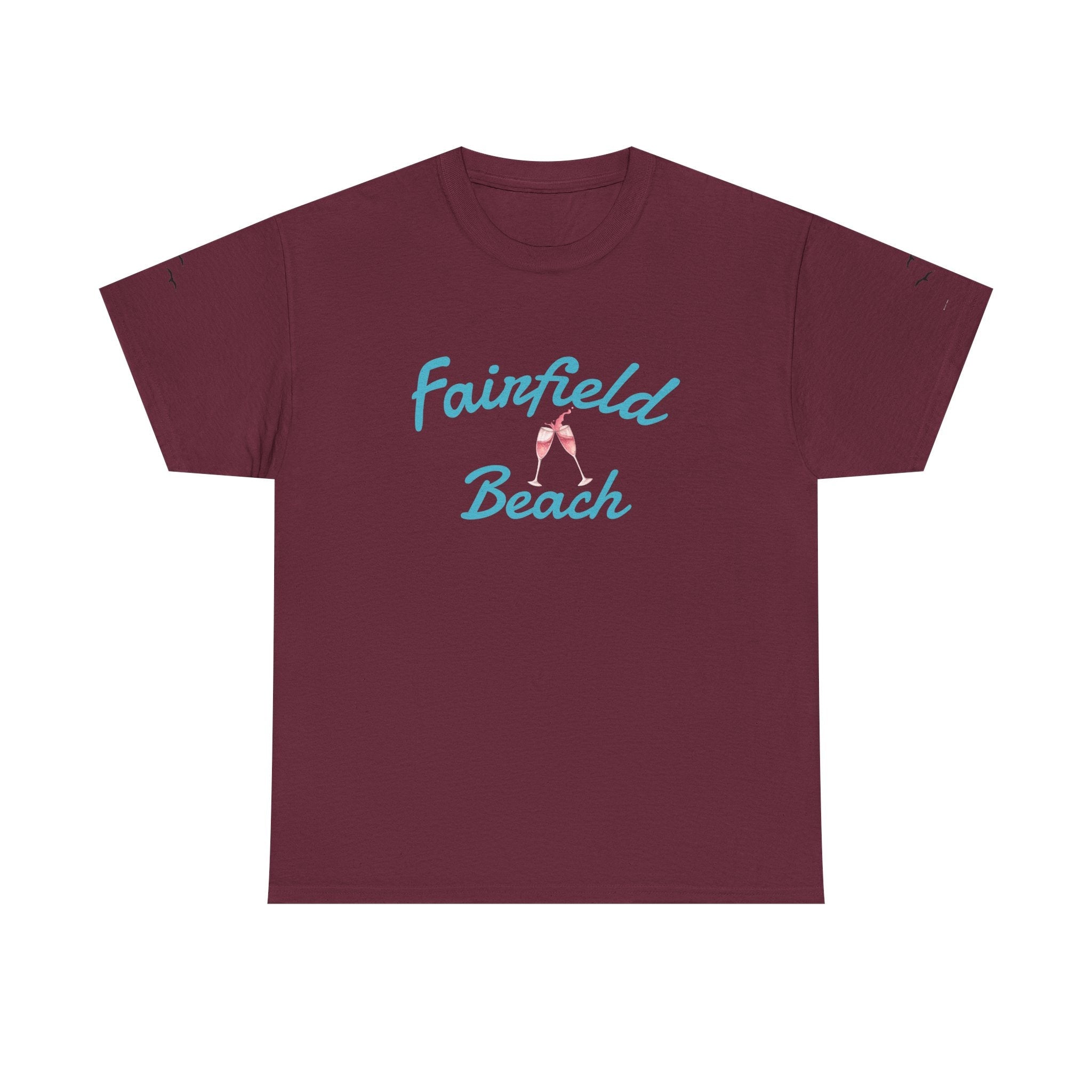 Fairfield Beach Unisex Heavy Cotton Tee, Comfortable Casual T-Shirt, Summer Vibe Shirt, Gifts for Beach Lovers, Relaxed Fit Tee - Etna Gift