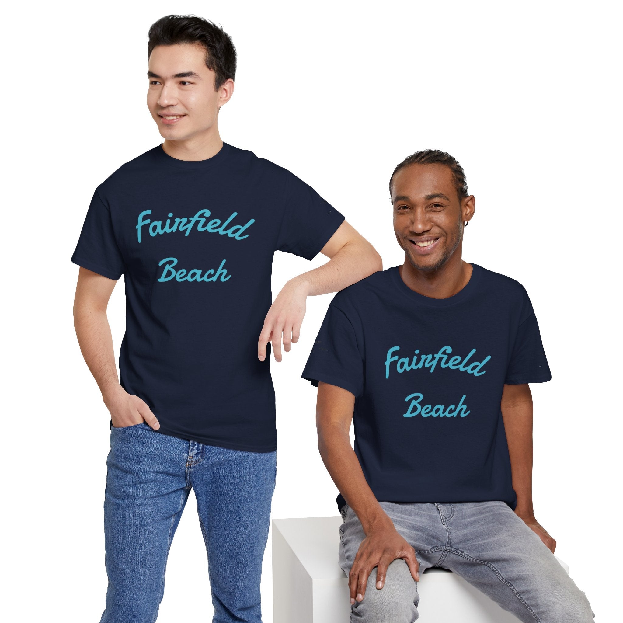 Fairfield Beach Unisex Heavy Cotton Tee, Comfortable Casual T-Shirt, Summer Vibe Shirt, Gifts for Beach Lovers, Relaxed Fit Tee - Etna Gift