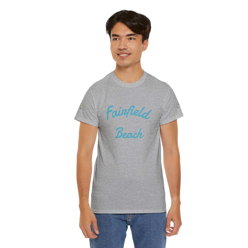 Fairfield Beach Unisex Heavy Cotton Tee, Comfortable Casual T-Shirt, Summer Vibe Shirt, Gifts for Beach Lovers, Relaxed Fit Tee - Etna Gift