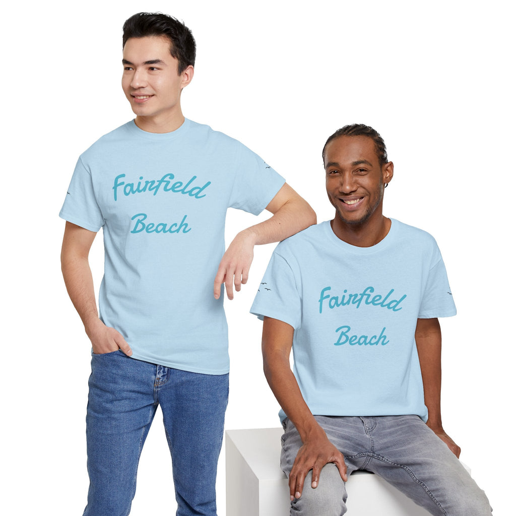 Fairfield Beach Unisex Heavy Cotton Tee, Comfortable Casual T-Shirt, Summer Vibe Shirt, Gifts for Beach Lovers, Relaxed Fit Tee - Etna Gift