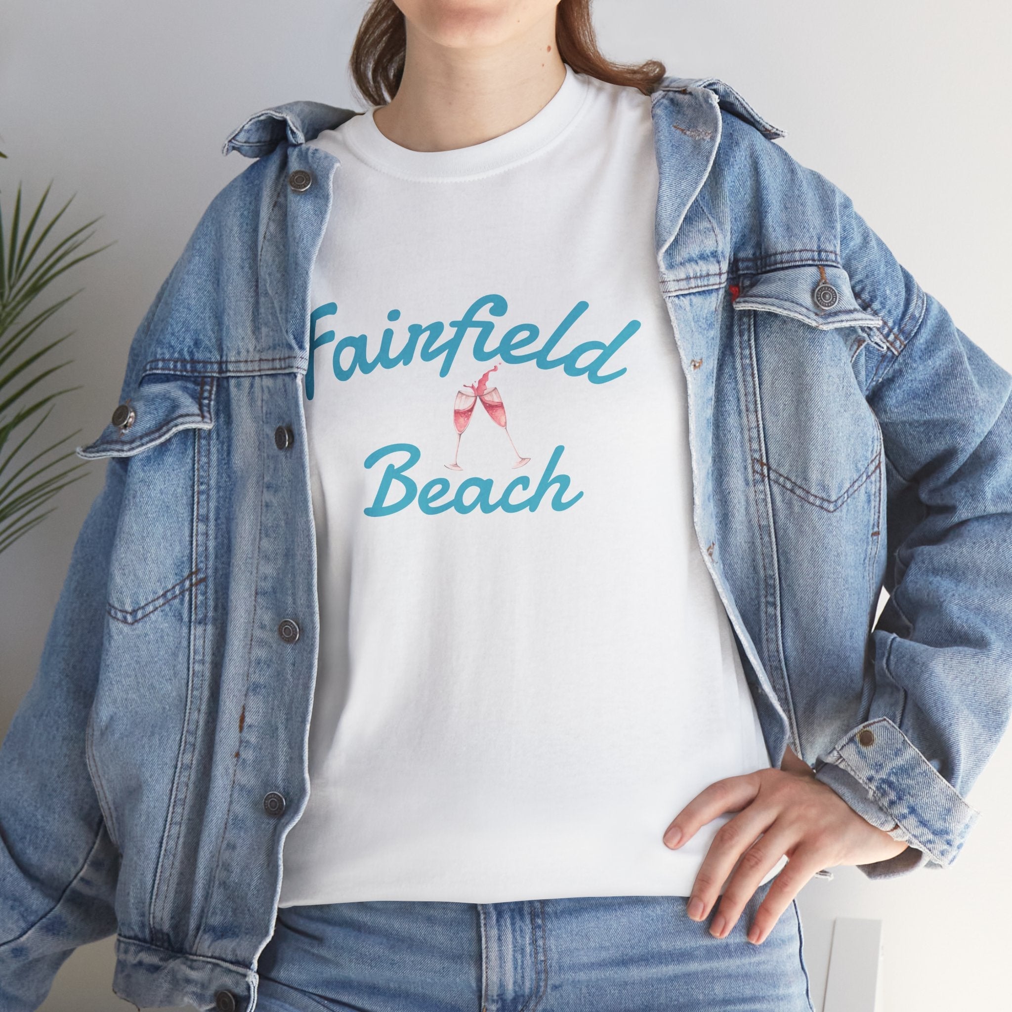 Fairfield Beach Unisex Heavy Cotton Tee, Comfortable Casual T-Shirt, Summer Vibe Shirt, Gifts for Beach Lovers, Relaxed Fit Tee - Etna Gift