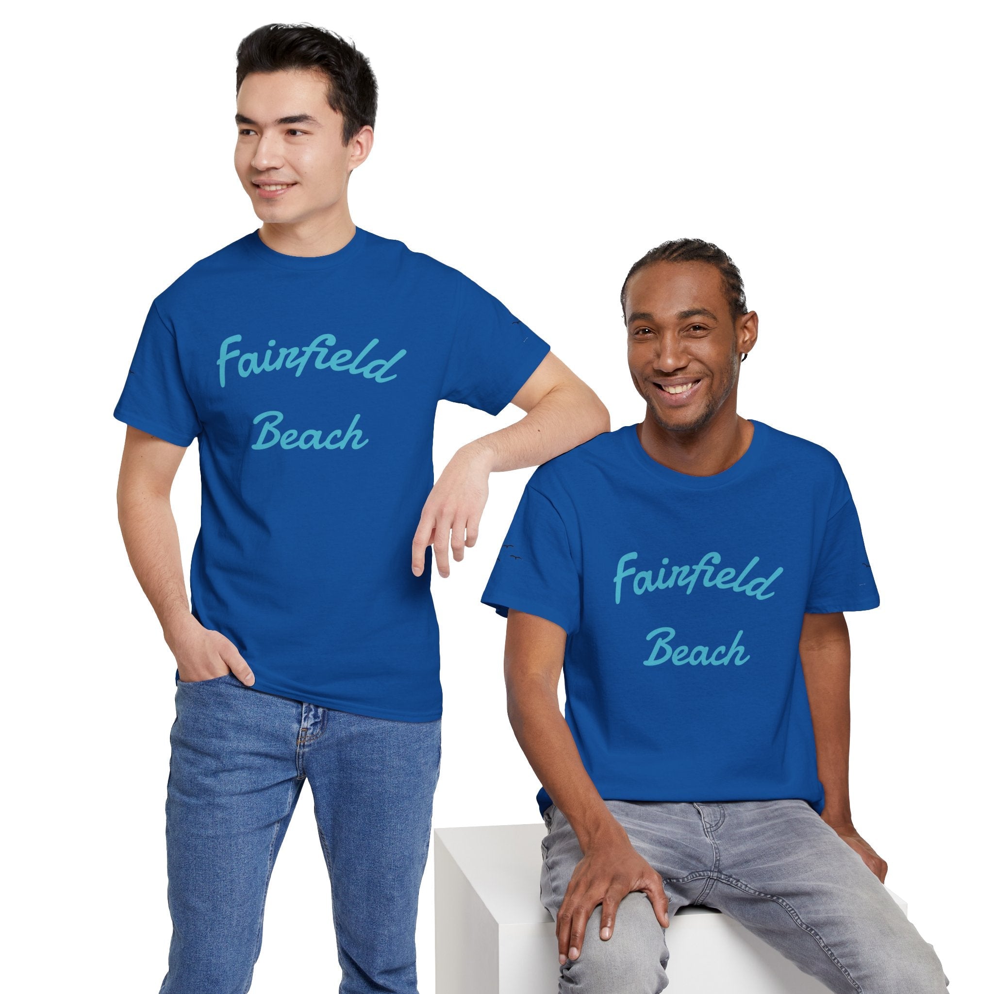 Fairfield Beach Unisex Heavy Cotton Tee, Comfortable Casual T-Shirt, Summer Vibe Shirt, Gifts for Beach Lovers, Relaxed Fit Tee - Etna Gift