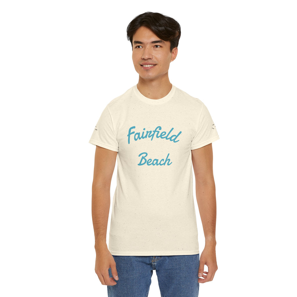 Fairfield Beach Unisex Heavy Cotton Tee, Comfortable Casual T-Shirt, Summer Vibe Shirt, Gifts for Beach Lovers, Relaxed Fit Tee - Etna Gift