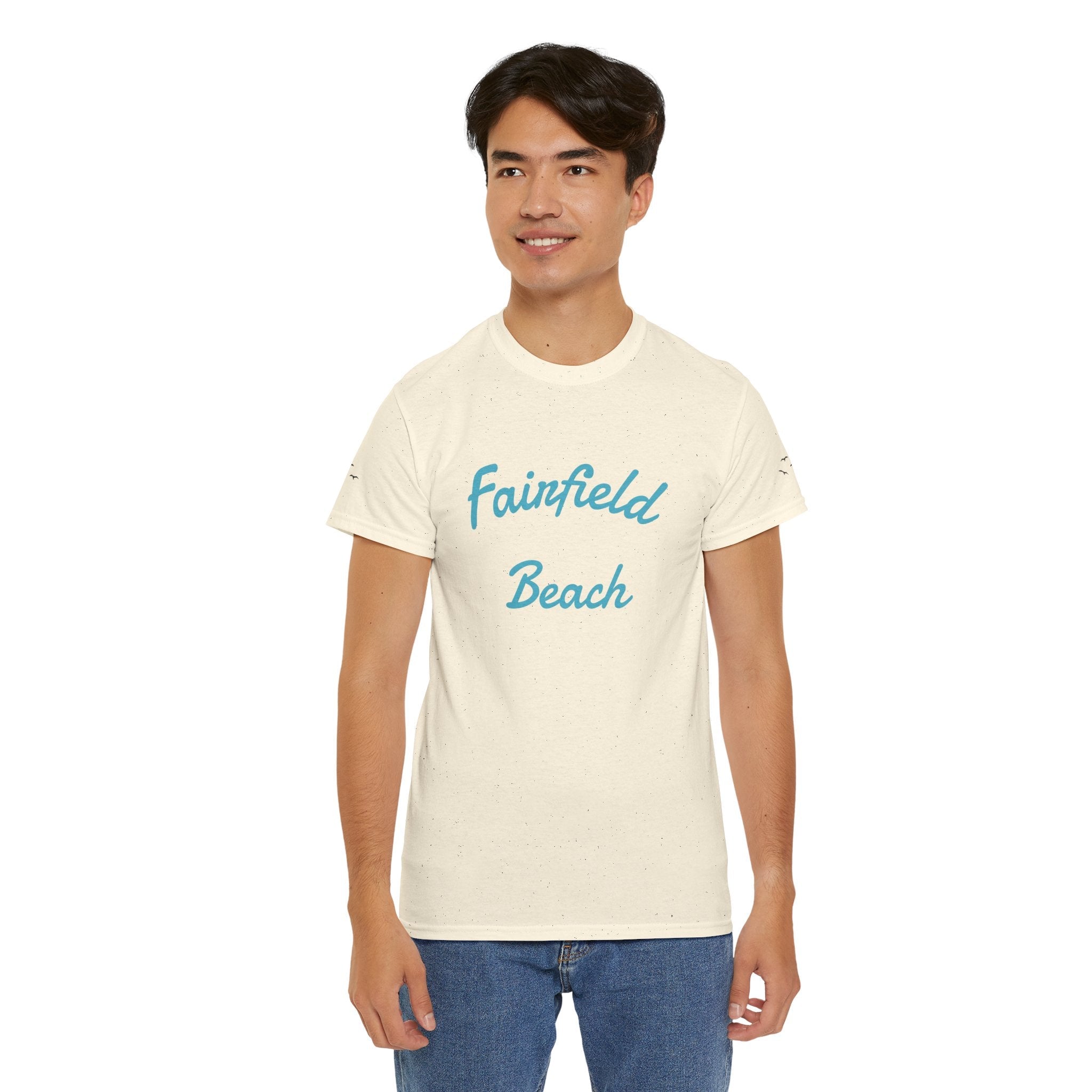 Fairfield Beach Unisex Heavy Cotton Tee, Comfortable Casual T-Shirt, Summer Vibe Shirt, Gifts for Beach Lovers, Relaxed Fit Tee - Etna Gift
