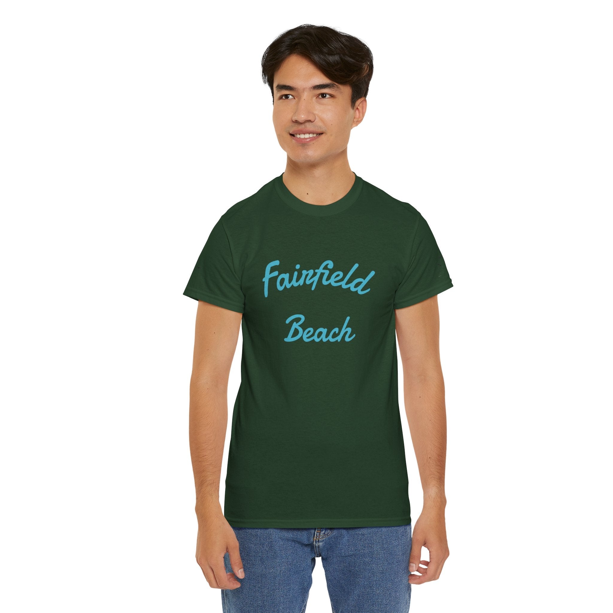 Fairfield Beach Unisex Heavy Cotton Tee, Comfortable Casual T-Shirt, Summer Vibe Shirt, Gifts for Beach Lovers, Relaxed Fit Tee - Etna Gift