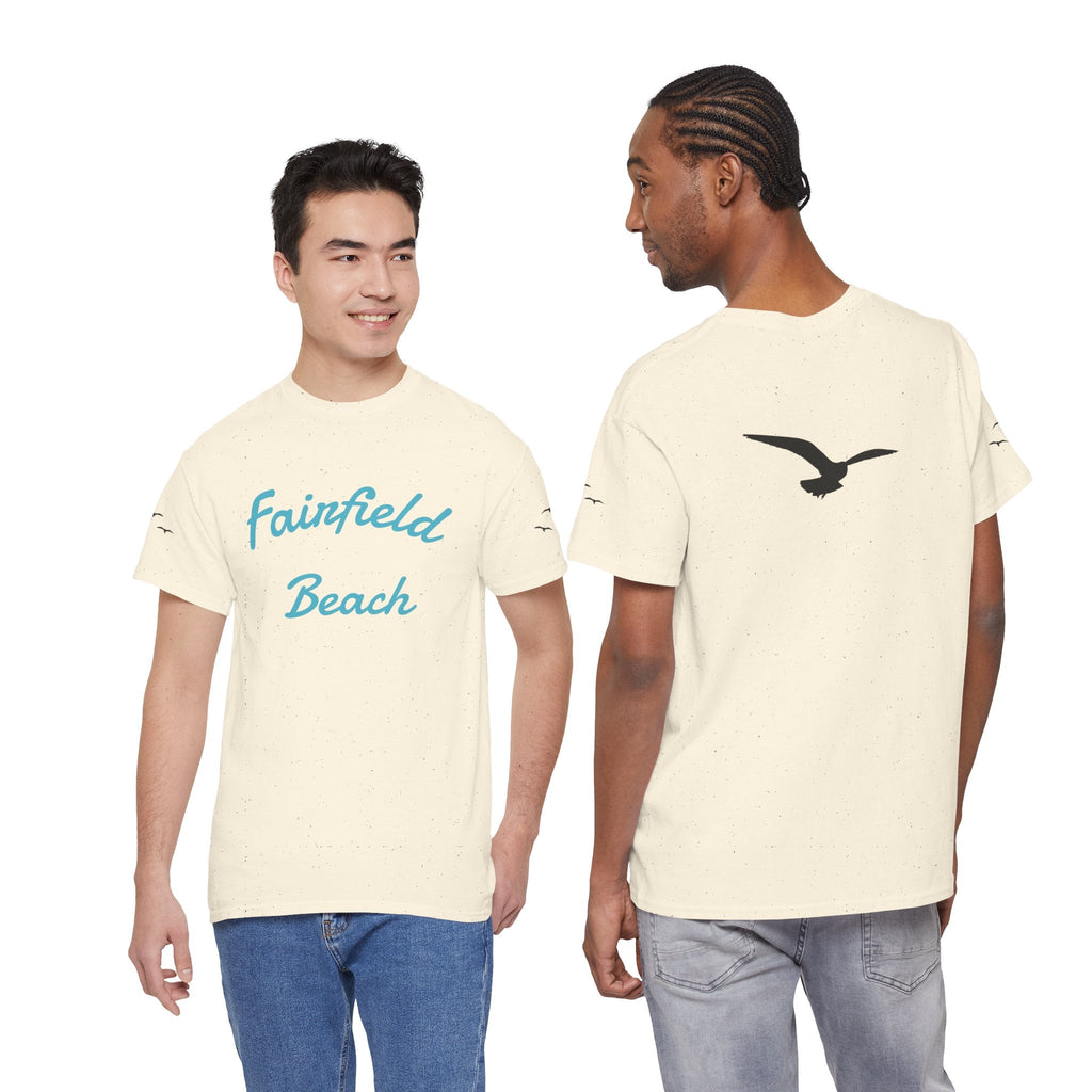 Fairfield Beach Unisex Heavy Cotton Tee, Comfortable Casual T-Shirt, Summer Vibe Shirt, Gifts for Beach Lovers, Relaxed Fit Tee - Etna Gift