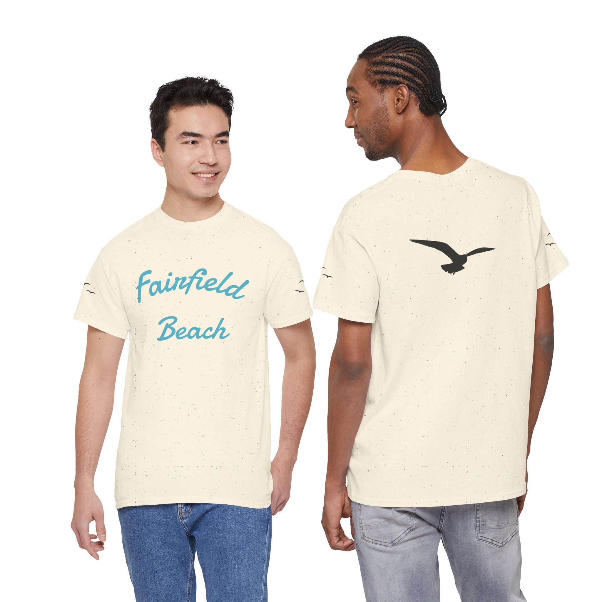 Fairfield Beach Unisex Heavy Cotton Tee, Comfortable Casual T-Shirt, Summer Vibe Shirt, Gifts for Beach Lovers, Relaxed Fit Tee - Etna Gift