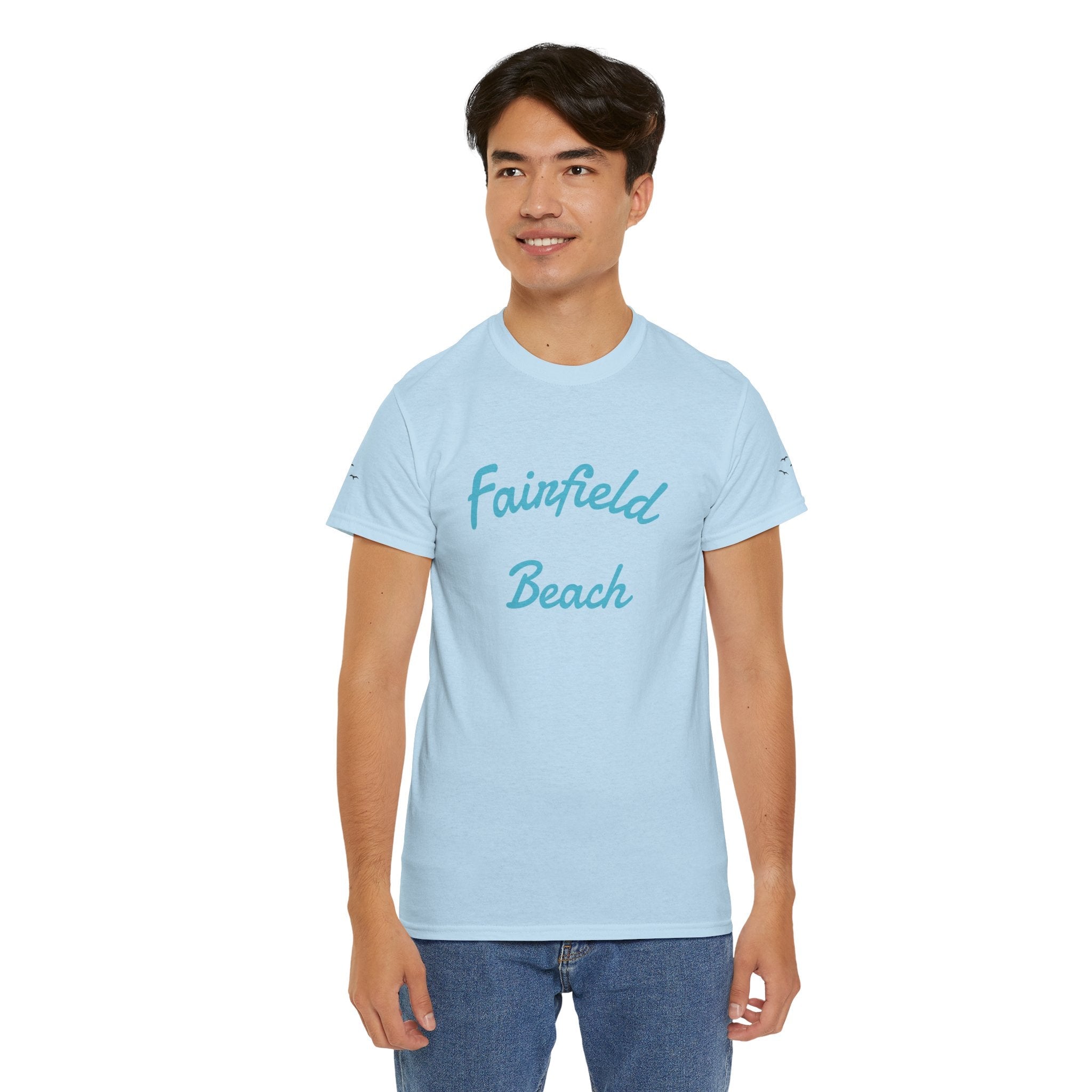 Fairfield Beach Unisex Heavy Cotton Tee, Comfortable Casual T-Shirt, Summer Vibe Shirt, Gifts for Beach Lovers, Relaxed Fit Tee - Etna Gift
