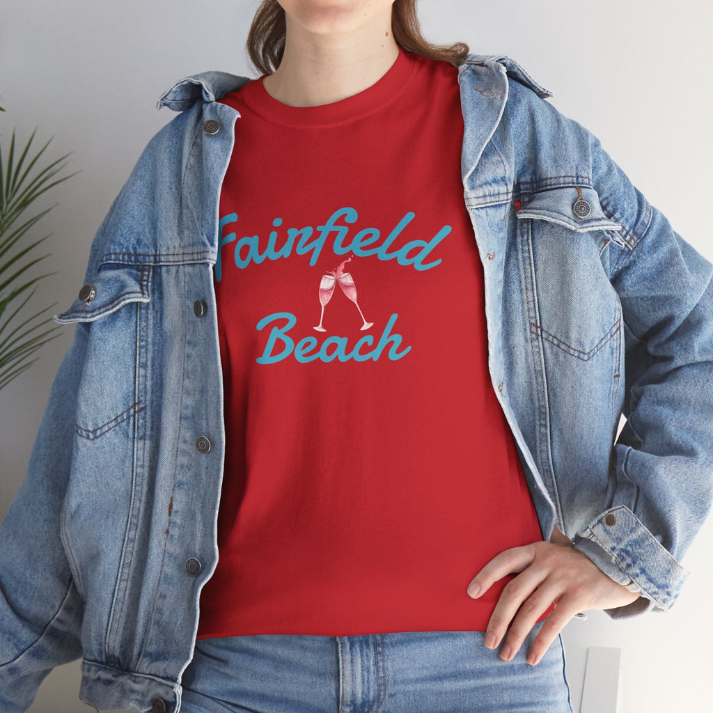 Fairfield Beach Unisex Heavy Cotton Tee, Comfortable Casual T-Shirt, Summer Vibe Shirt, Gifts for Beach Lovers, Relaxed Fit Tee - Etna Gift