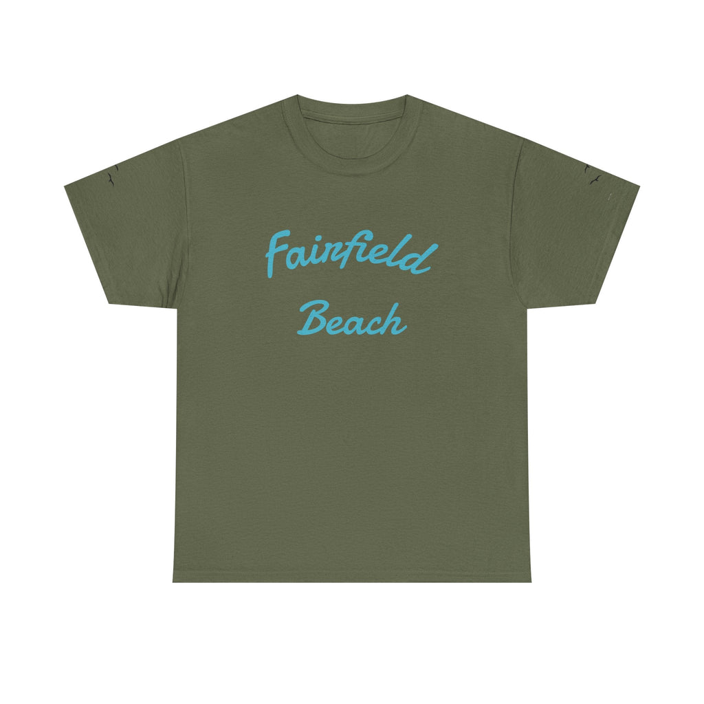 Fairfield Beach Unisex Heavy Cotton Tee, Comfortable Casual T-Shirt, Summer Vibe Shirt, Gifts for Beach Lovers, Relaxed Fit Tee - Etna Gift