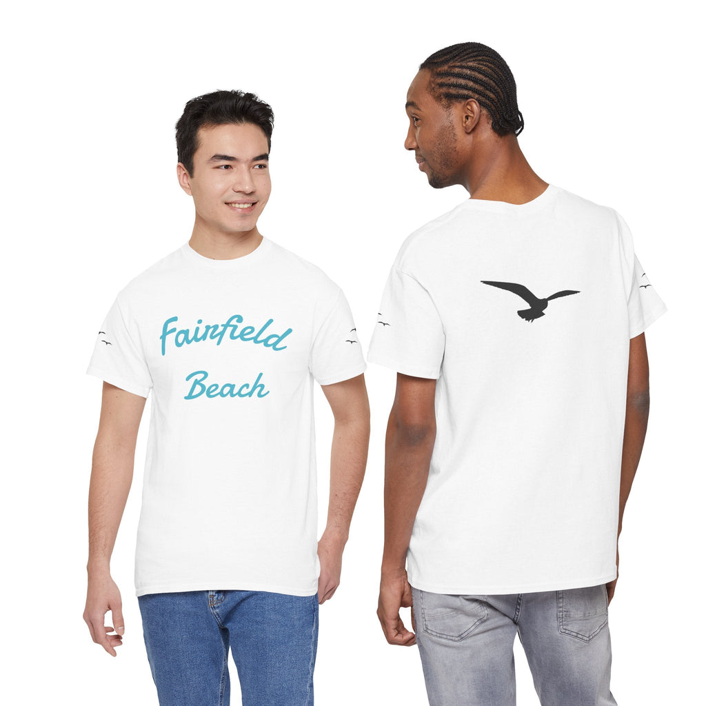 Fairfield Beach Unisex Heavy Cotton Tee, Comfortable Casual T-Shirt, Summer Vibe Shirt, Gifts for Beach Lovers, Relaxed Fit Tee - Etna Gift