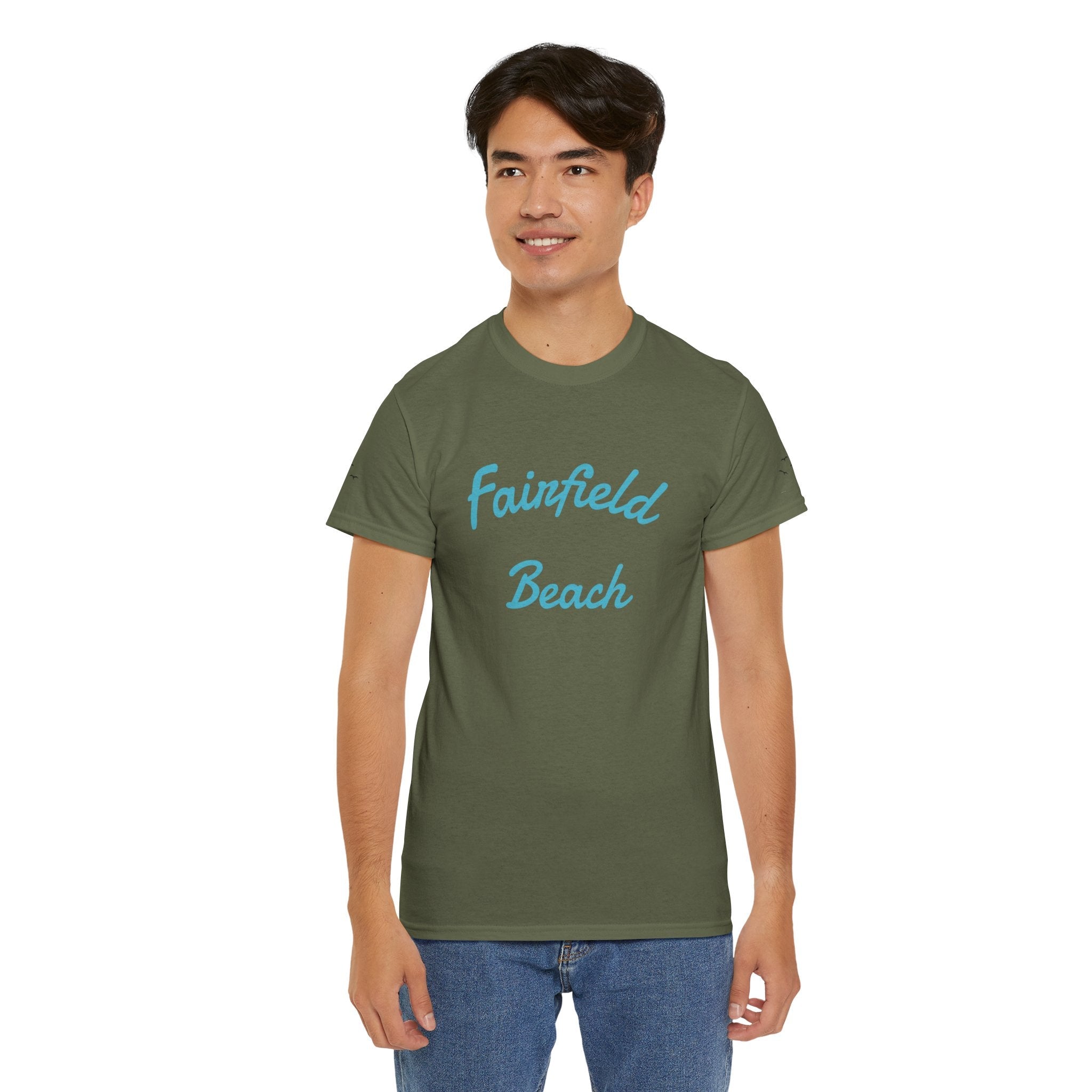 Fairfield Beach Unisex Heavy Cotton Tee, Comfortable Casual T-Shirt, Summer Vibe Shirt, Gifts for Beach Lovers, Relaxed Fit Tee - Etna Gift