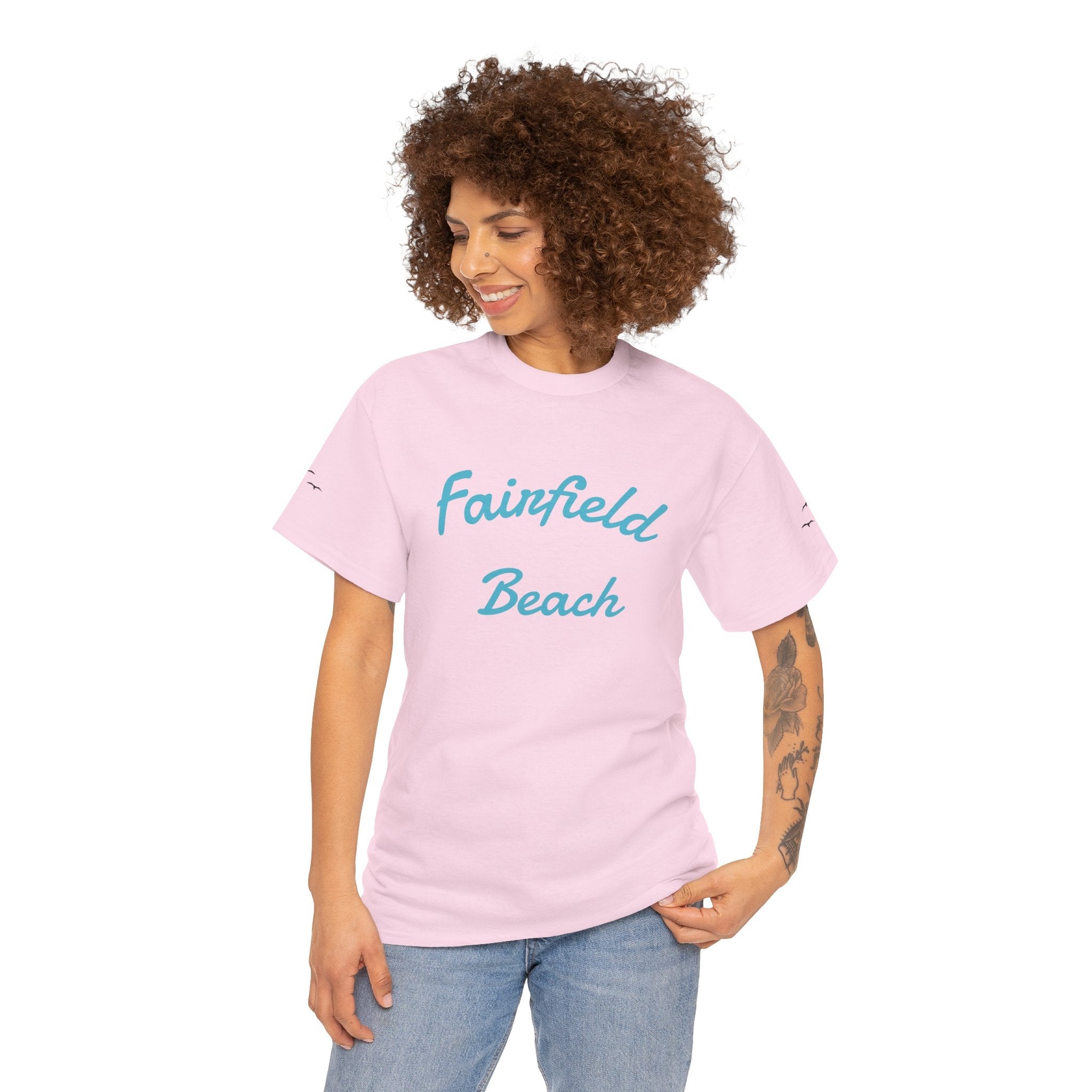 Fairfield Beach Unisex Heavy Cotton Tee, Comfortable Casual T-Shirt, Summer Vibe Shirt, Gifts for Beach Lovers, Relaxed Fit Tee - Etna Gift