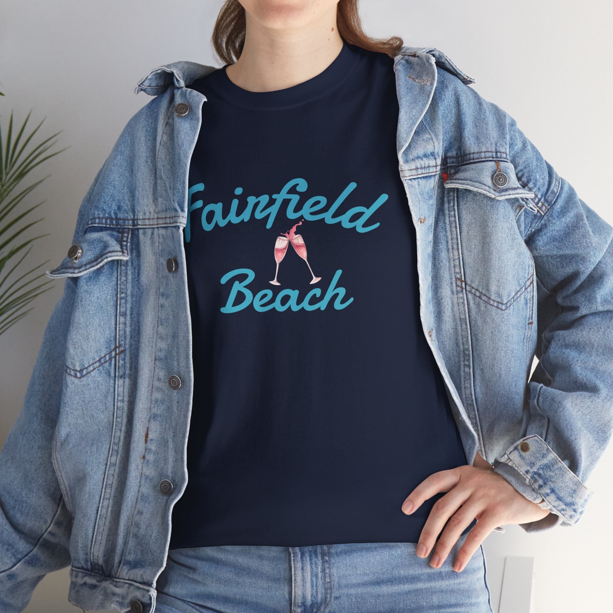 Fairfield Beach Unisex Heavy Cotton Tee, Comfortable Casual T-Shirt, Summer Vibe Shirt, Gifts for Beach Lovers, Relaxed Fit Tee - Etna Gift