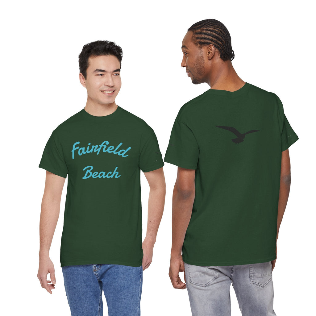 Fairfield Beach Unisex Heavy Cotton Tee, Comfortable Casual T-Shirt, Summer Vibe Shirt, Gifts for Beach Lovers, Relaxed Fit Tee - Etna Gift