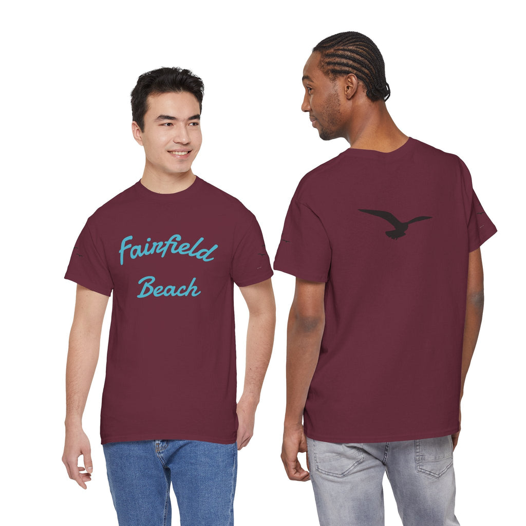 Fairfield Beach Unisex Heavy Cotton Tee, Comfortable Casual T-Shirt, Summer Vibe Shirt, Gifts for Beach Lovers, Relaxed Fit Tee - Etna Gift