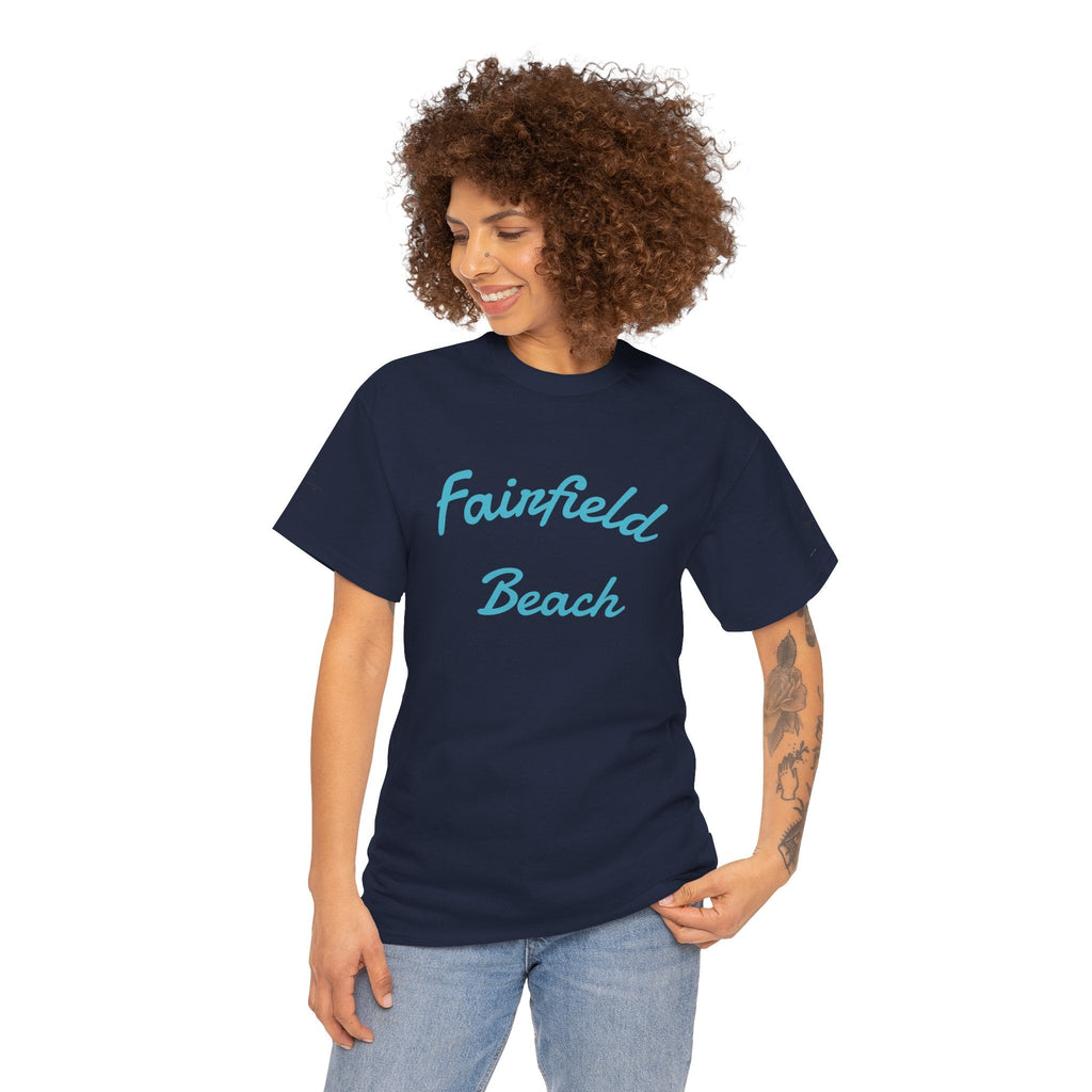 Fairfield Beach Unisex Heavy Cotton Tee, Comfortable Casual T-Shirt, Summer Vibe Shirt, Gifts for Beach Lovers, Relaxed Fit Tee - Etna Gift