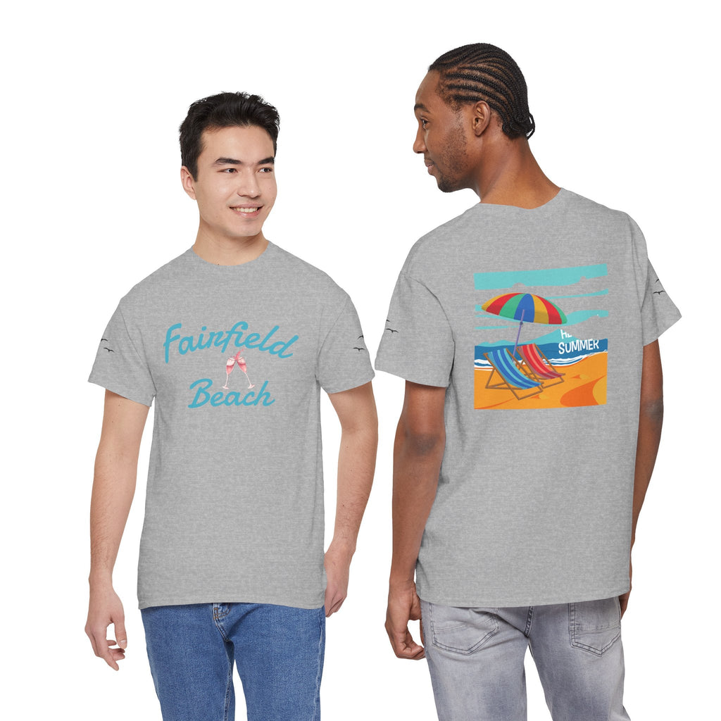 Fairfield Beach Unisex Heavy Cotton Tee, Comfortable Casual T-Shirt, Summer Vibe Shirt, Gifts for Beach Lovers, Relaxed Fit Tee - Etna Gift