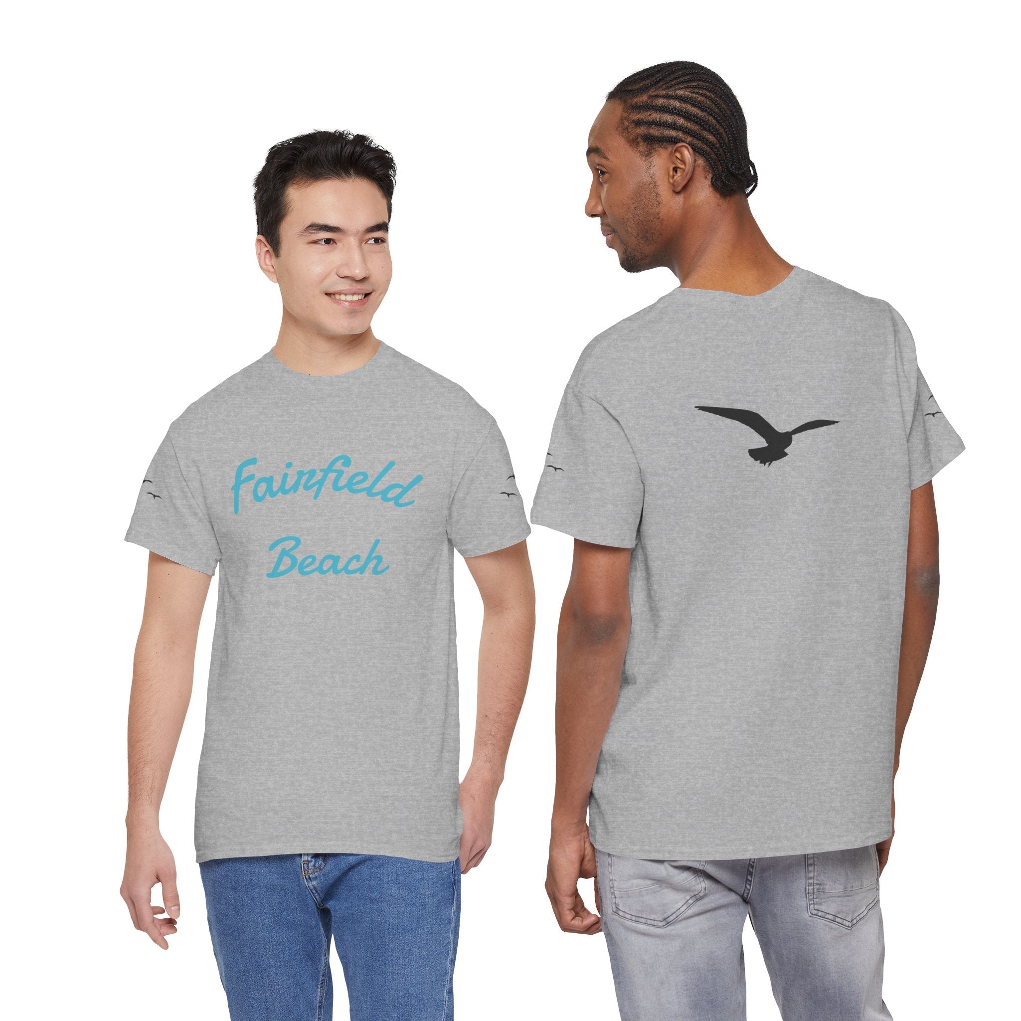 Fairfield Beach Unisex Heavy Cotton Tee, Comfortable Casual T-Shirt, Summer Vibe Shirt, Gifts for Beach Lovers, Relaxed Fit Tee - Etna Gift