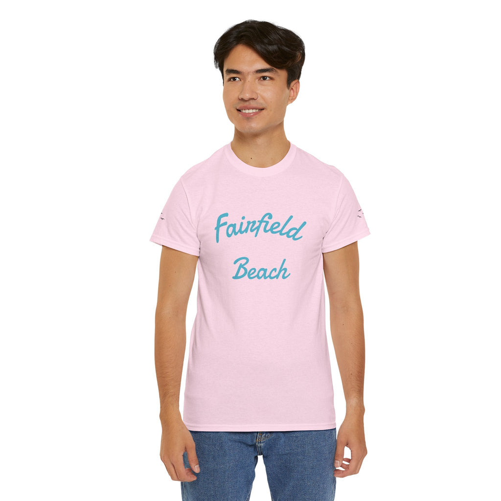 Fairfield Beach Unisex Heavy Cotton Tee, Comfortable Casual T-Shirt, Summer Vibe Shirt, Gifts for Beach Lovers, Relaxed Fit Tee - Etna Gift