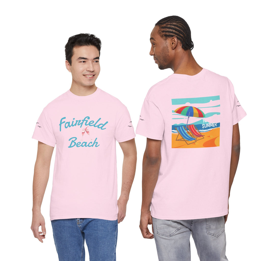 Fairfield Beach Unisex Heavy Cotton Tee, Comfortable Casual T-Shirt, Summer Vibe Shirt, Gifts for Beach Lovers, Relaxed Fit Tee - Etna Gift