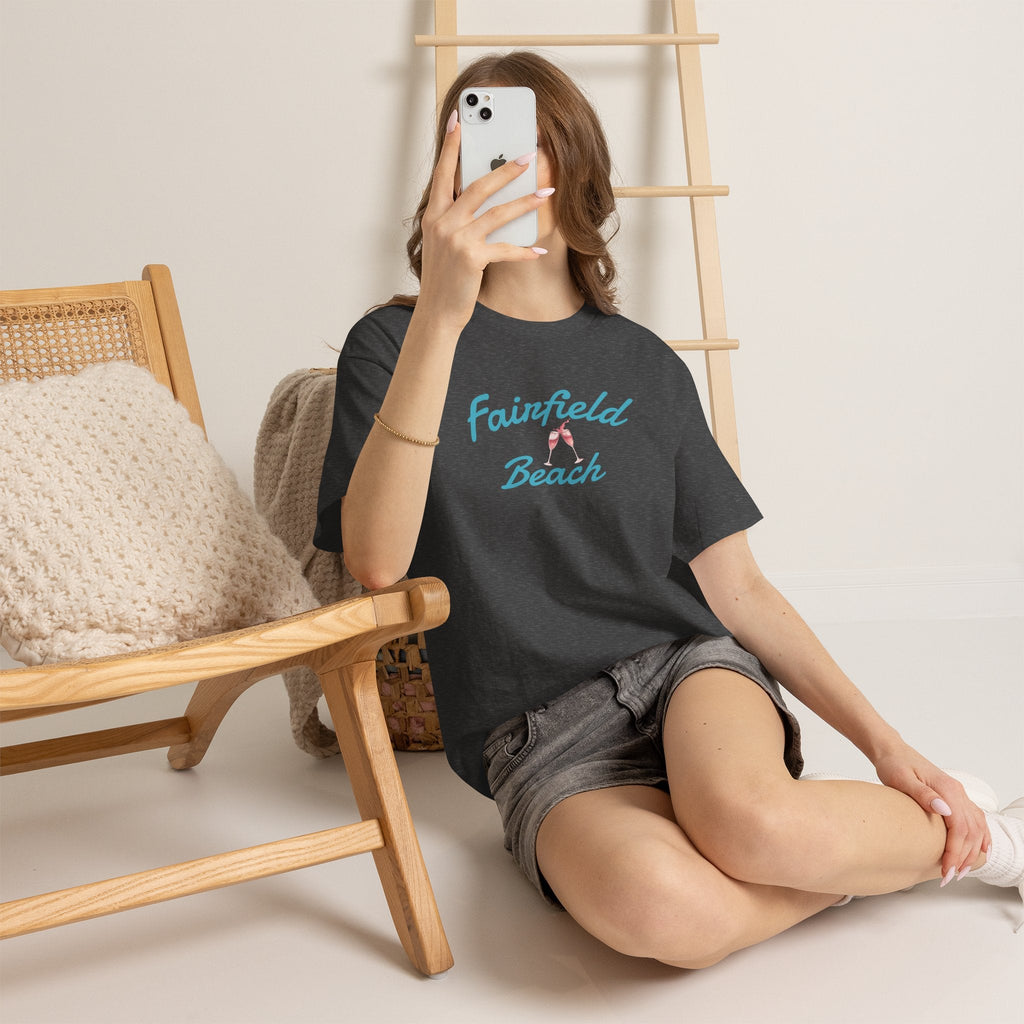 Fairfield Beach Unisex Heavy Cotton Tee, Comfortable Casual T-Shirt, Summer Vibe Shirt, Gifts for Beach Lovers, Relaxed Fit Tee - Etna Gift