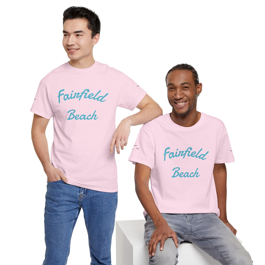 Fairfield Beach Unisex Heavy Cotton Tee, Comfortable Casual T-Shirt, Summer Vibe Shirt, Gifts for Beach Lovers, Relaxed Fit Tee - Etna Gift