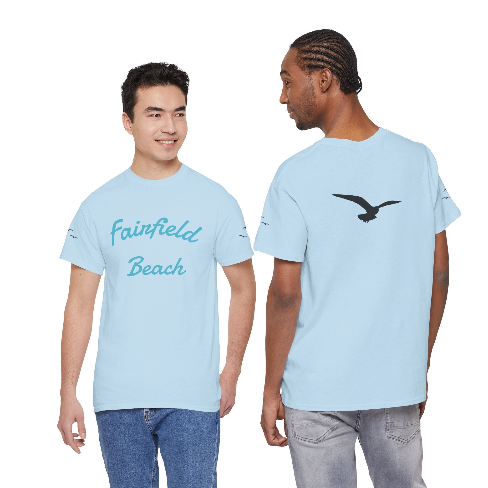 Fairfield Beach Unisex Heavy Cotton Tee, Comfortable Casual T-Shirt, Summer Vibe Shirt, Gifts for Beach Lovers, Relaxed Fit Tee - Etna Gift