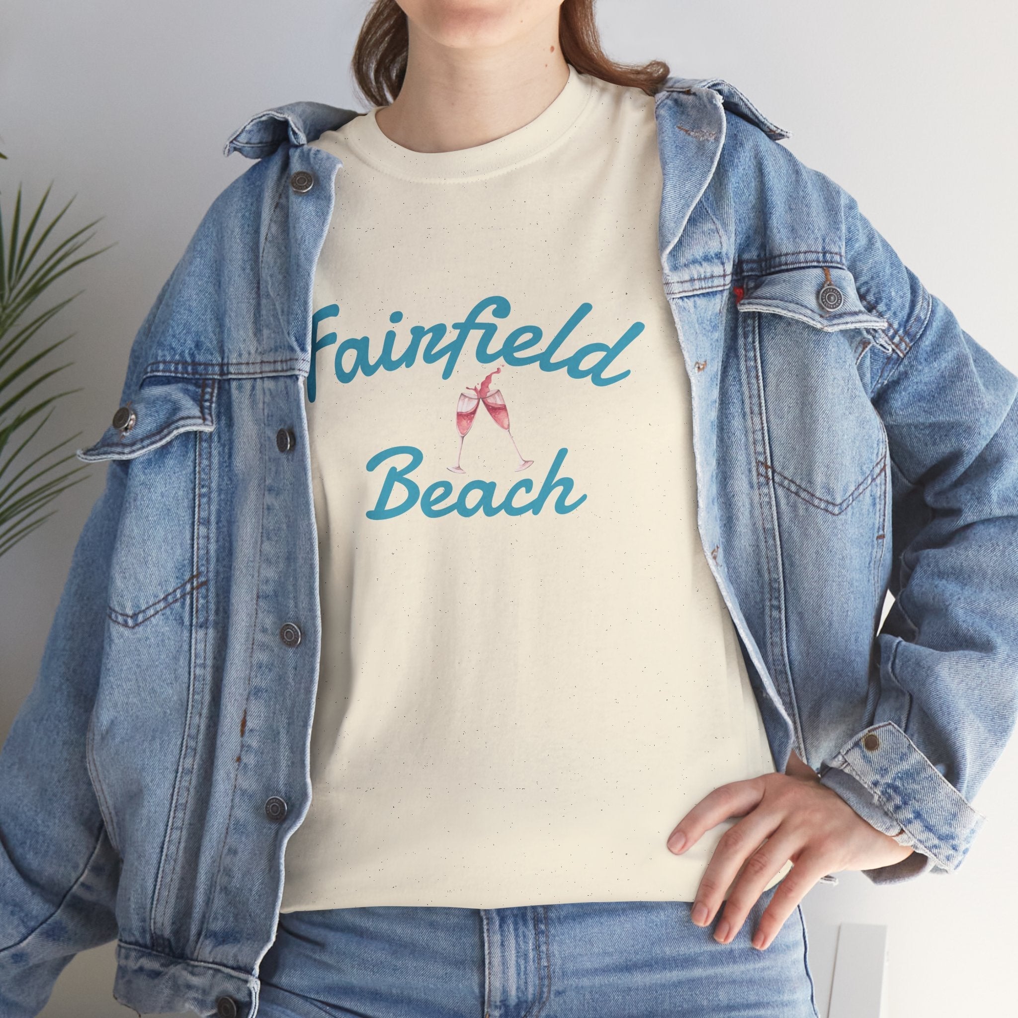Fairfield Beach Unisex Heavy Cotton Tee, Comfortable Casual T-Shirt, Summer Vibe Shirt, Gifts for Beach Lovers, Relaxed Fit Tee - Etna Gift