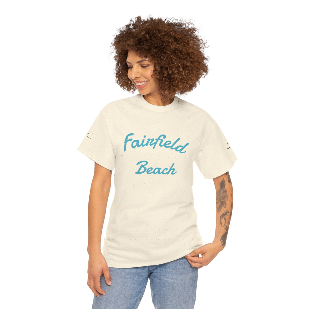 Fairfield Beach Unisex Heavy Cotton Tee, Comfortable Casual T-Shirt, Summer Vibe Shirt, Gifts for Beach Lovers, Relaxed Fit Tee - Etna Gift