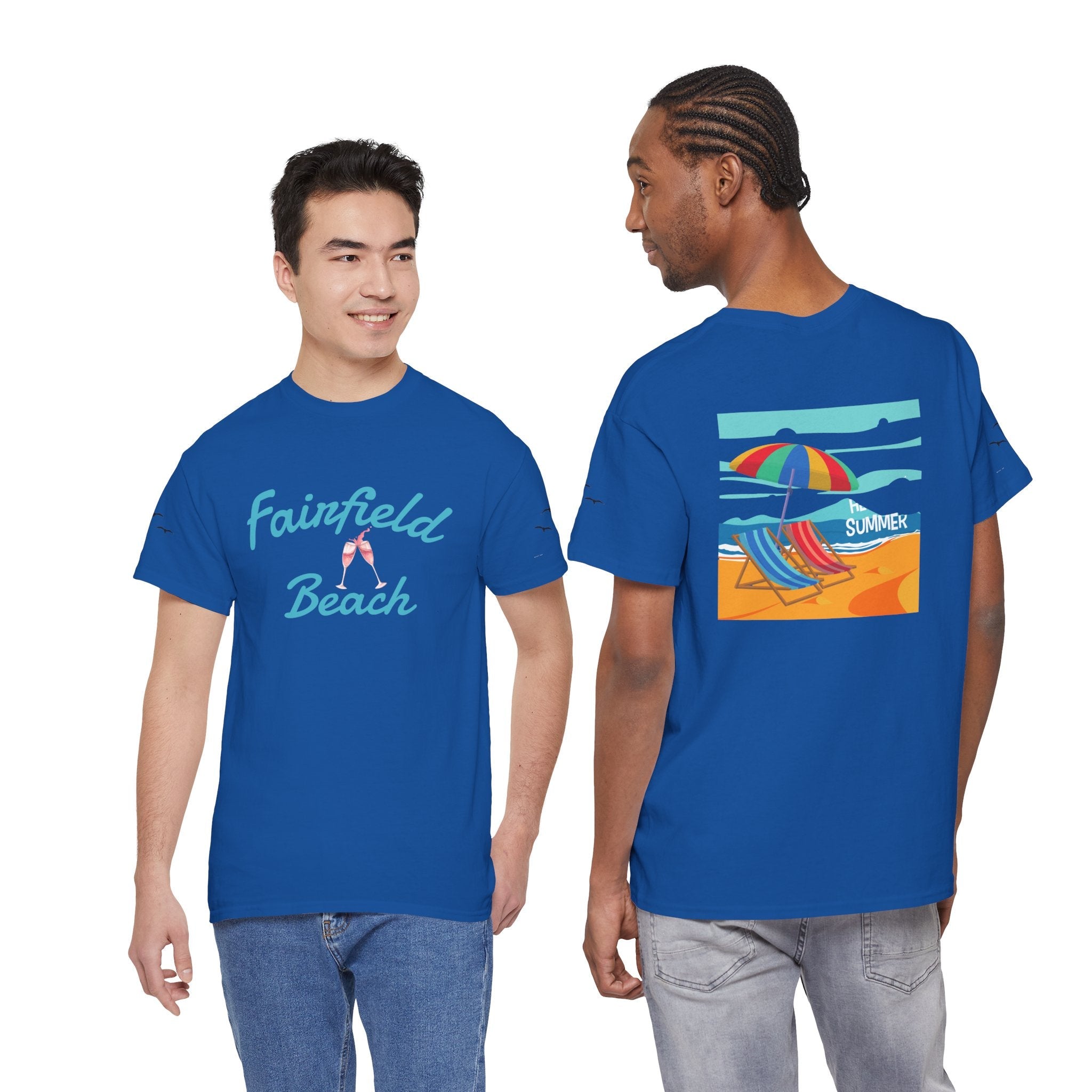 Fairfield Beach Unisex Heavy Cotton Tee, Comfortable Casual T-Shirt, Summer Vibe Shirt, Gifts for Beach Lovers, Relaxed Fit Tee - Etna Gift