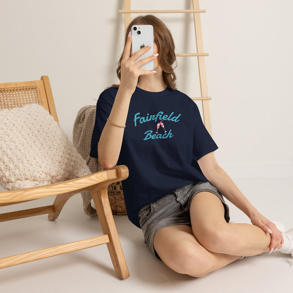 Fairfield Beach Unisex Heavy Cotton Tee, Comfortable Casual T-Shirt, Summer Vibe Shirt, Gifts for Beach Lovers, Relaxed Fit Tee - Etna Gift