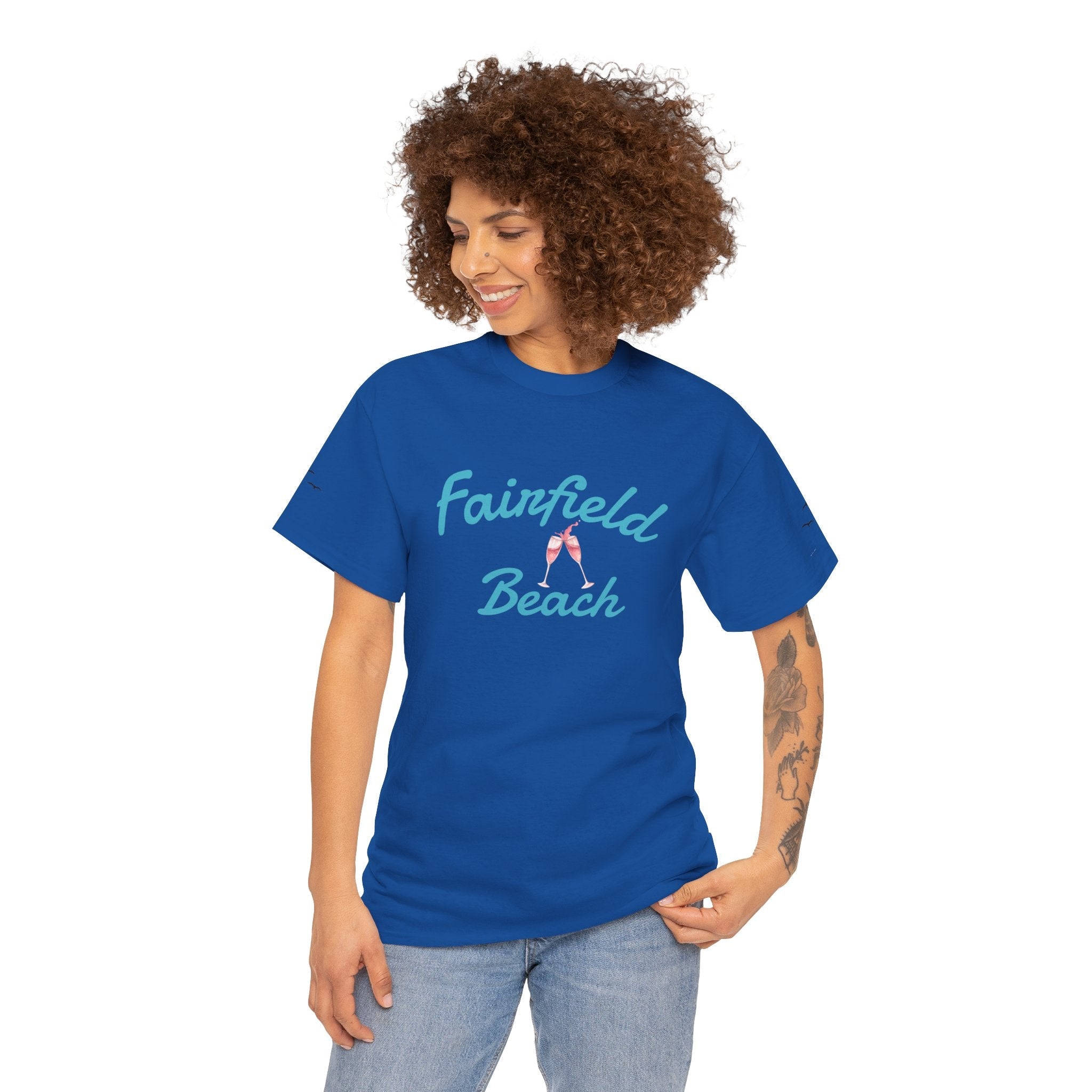Fairfield Beach Unisex Heavy Cotton Tee, Comfortable Casual T-Shirt, Summer Vibe Shirt, Gifts for Beach Lovers, Relaxed Fit Tee - Etna Gift