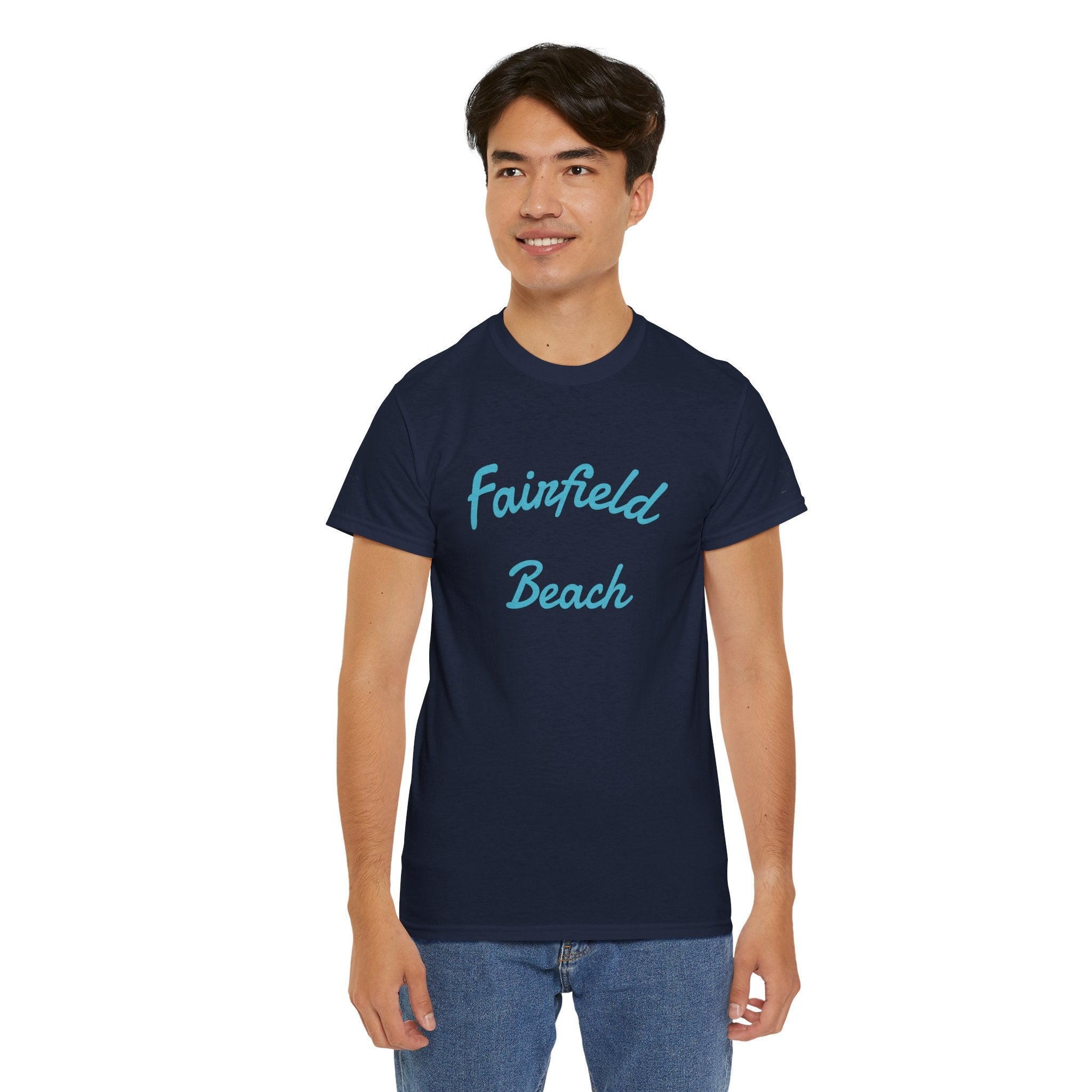 Fairfield Beach Unisex Heavy Cotton Tee, Comfortable Casual T-Shirt, Summer Vibe Shirt, Gifts for Beach Lovers, Relaxed Fit Tee - Etna Gift