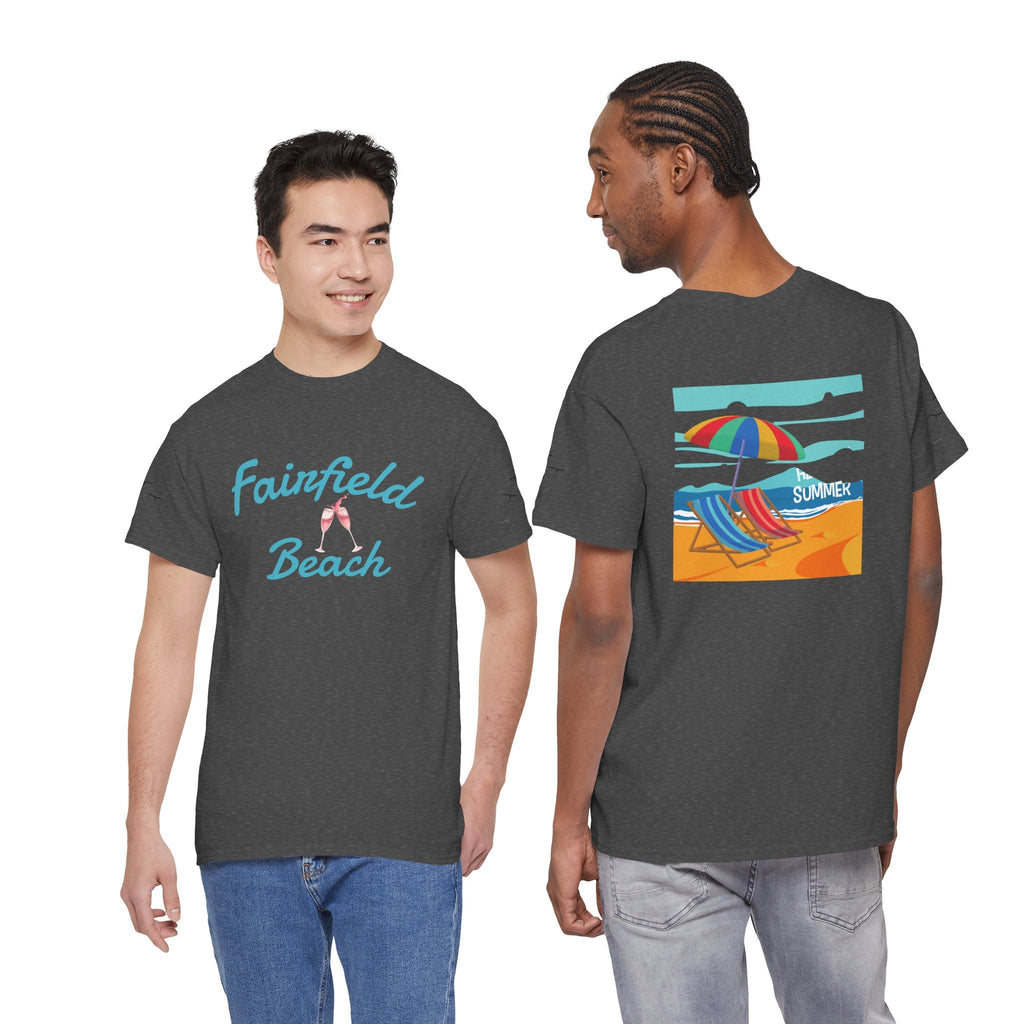 Fairfield Beach Unisex Heavy Cotton Tee, Comfortable Casual T-Shirt, Summer Vibe Shirt, Gifts for Beach Lovers, Relaxed Fit Tee - Etna Gift