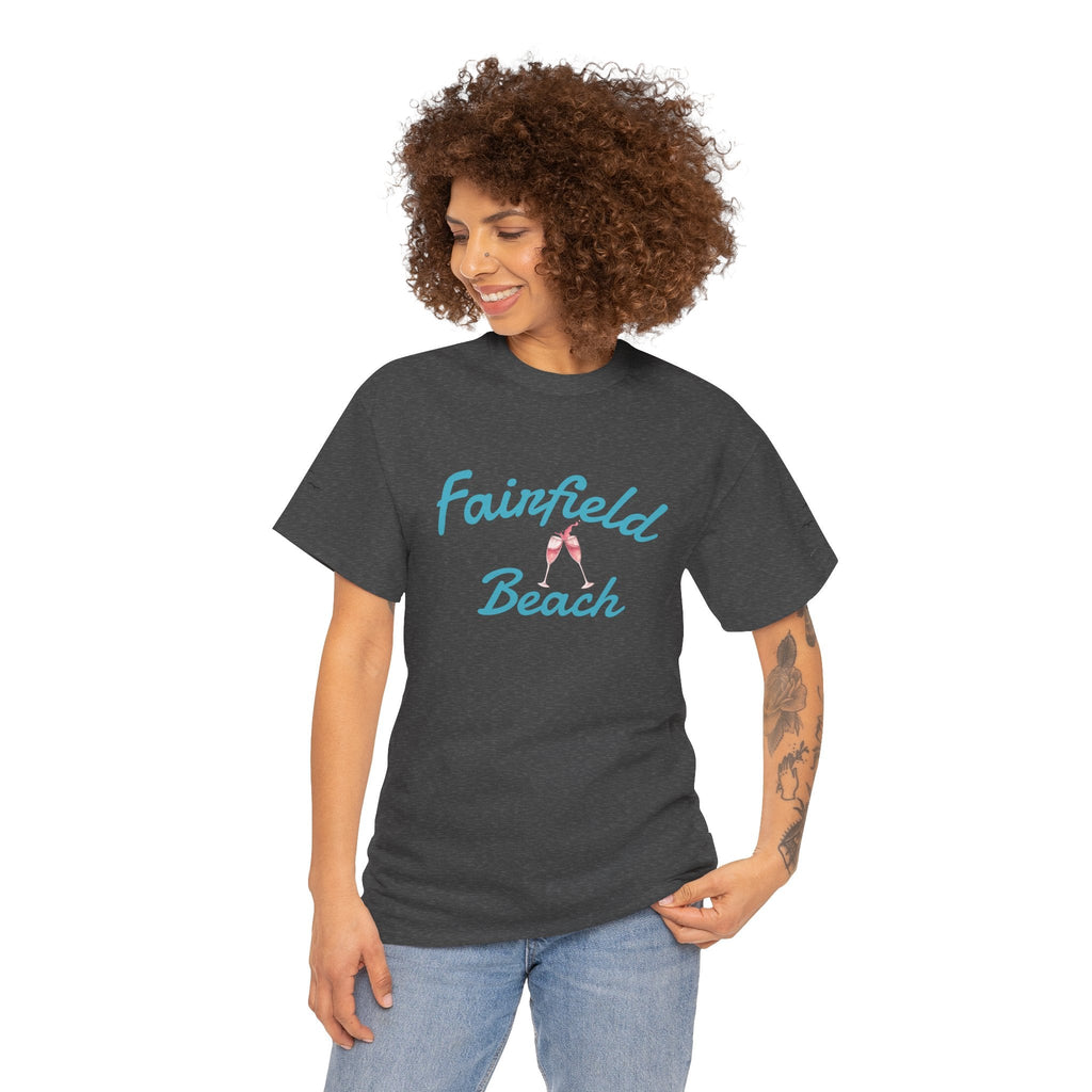Fairfield Beach Unisex Heavy Cotton Tee, Comfortable Casual T-Shirt, Summer Vibe Shirt, Gifts for Beach Lovers, Relaxed Fit Tee - Etna Gift
