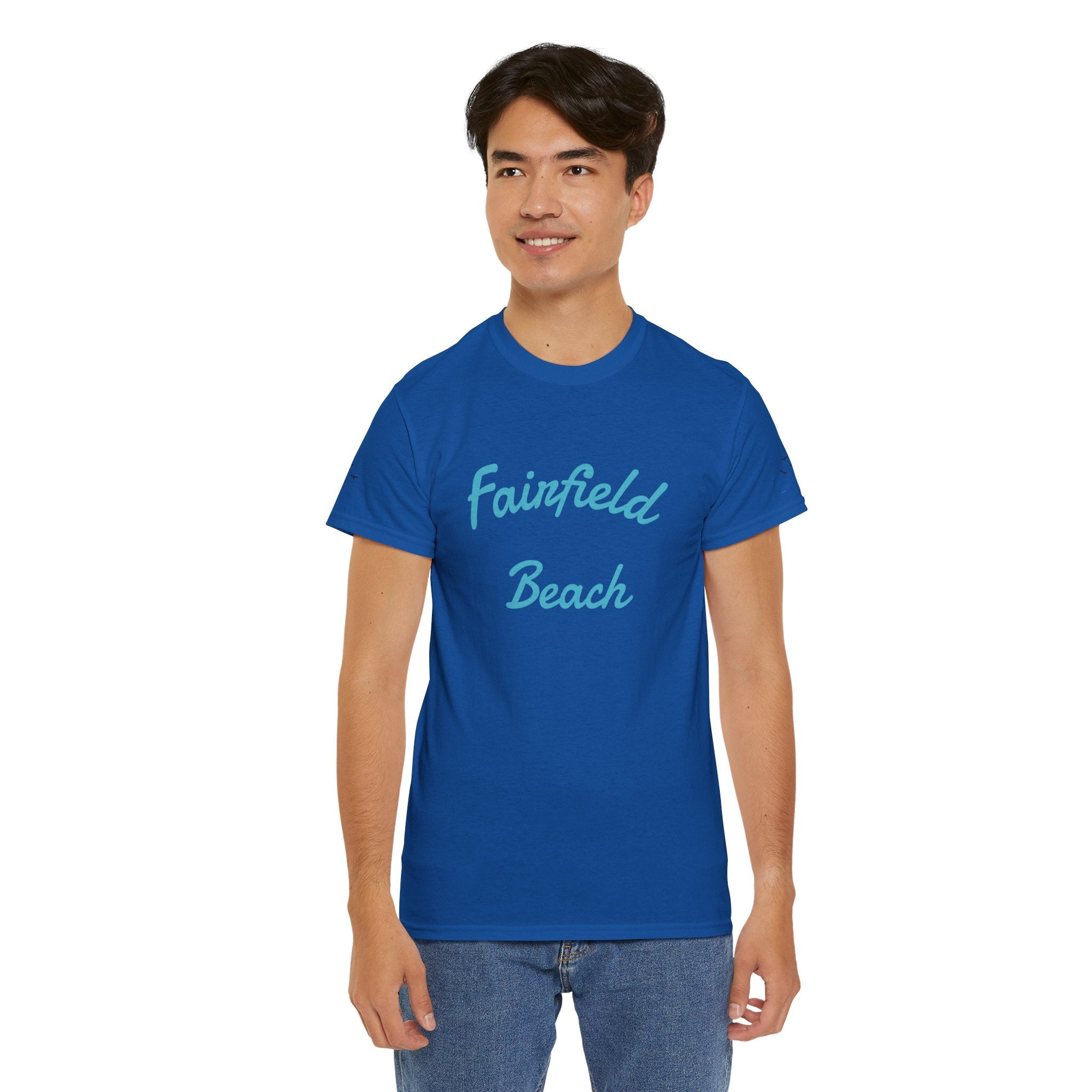 Fairfield Beach Unisex Heavy Cotton Tee, Comfortable Casual T-Shirt, Summer Vibe Shirt, Gifts for Beach Lovers, Relaxed Fit Tee - Etna Gift