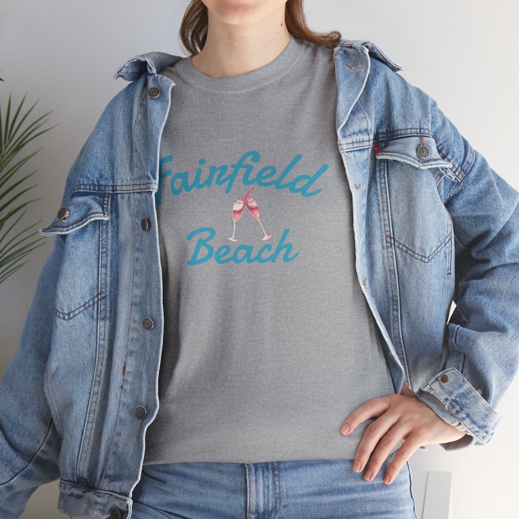 Fairfield Beach Unisex Heavy Cotton Tee, Comfortable Casual T-Shirt, Summer Vibe Shirt, Gifts for Beach Lovers, Relaxed Fit Tee - Etna Gift