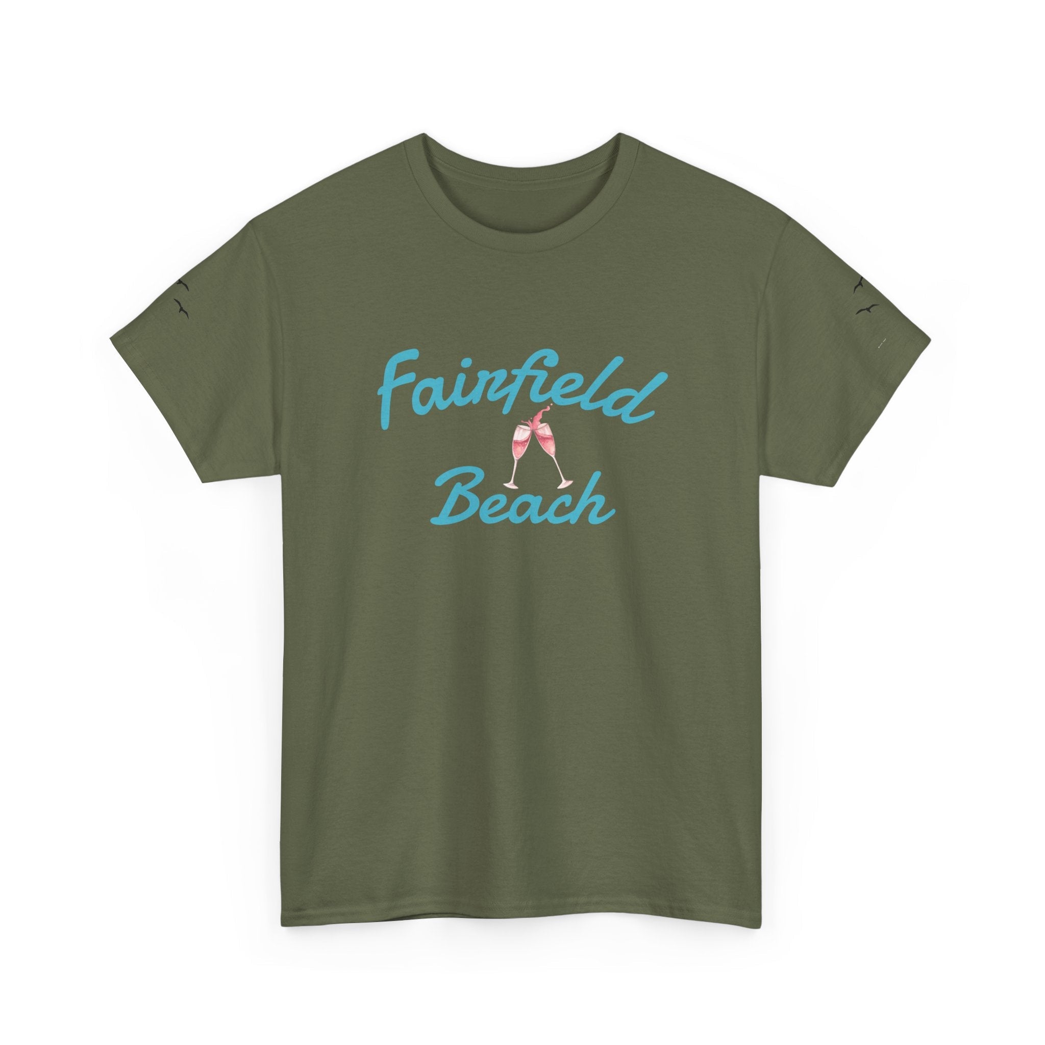 Fairfield Beach Unisex Heavy Cotton Tee, Comfortable Casual T-Shirt, Summer Vibe Shirt, Gifts for Beach Lovers, Relaxed Fit Tee - Etna Gift
