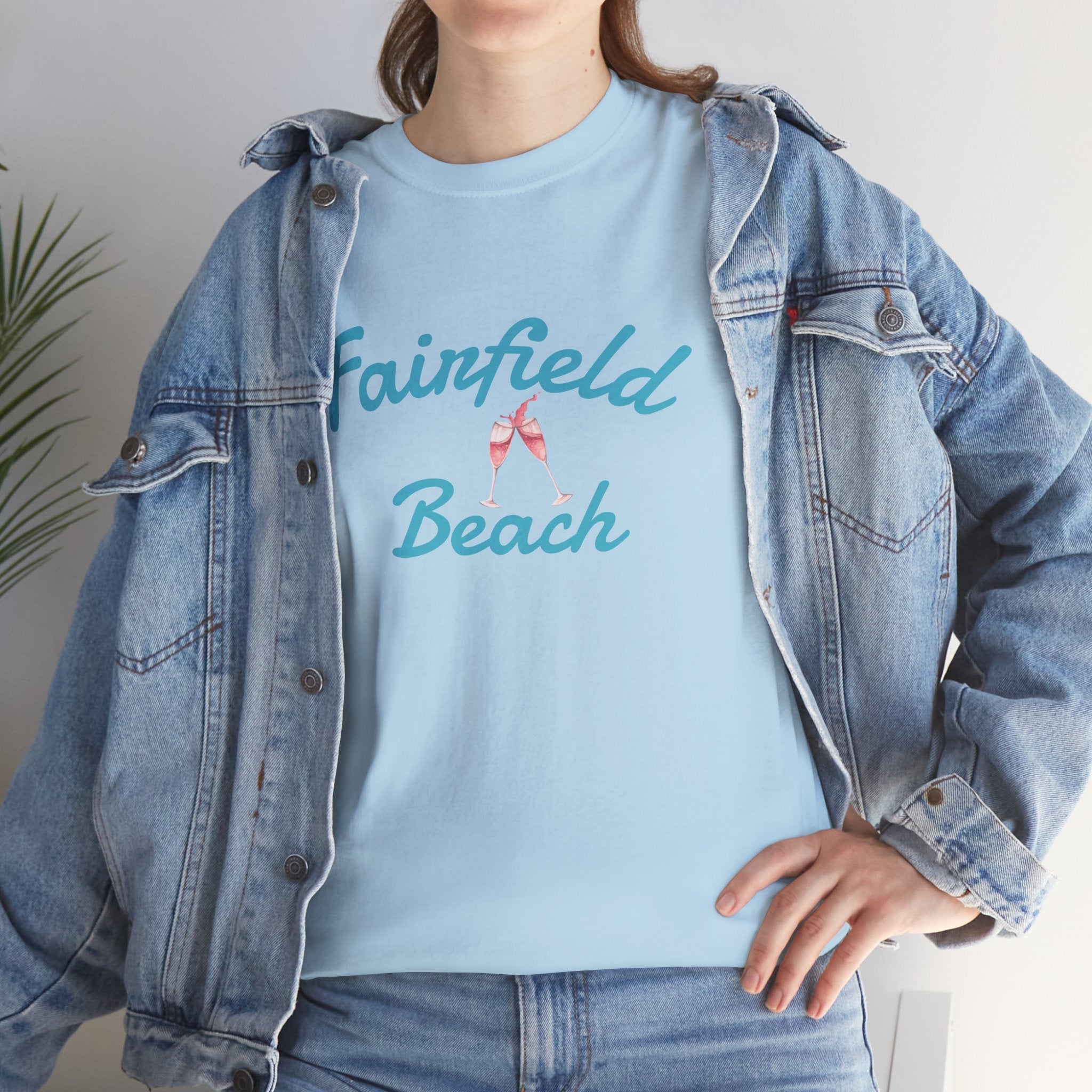 Fairfield Beach Unisex Heavy Cotton Tee, Comfortable Casual T-Shirt, Summer Vibe Shirt, Gifts for Beach Lovers, Relaxed Fit Tee - Etna Gift