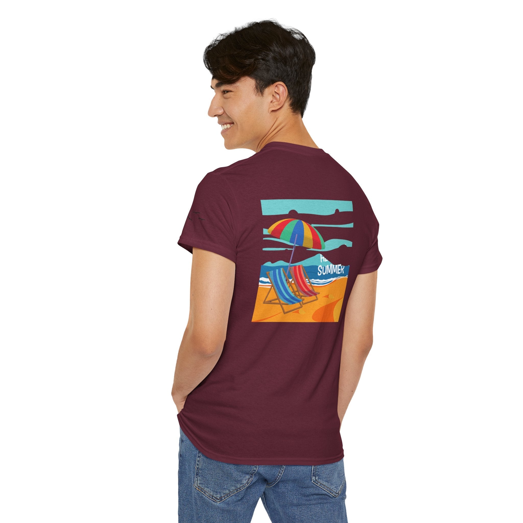 Fairfield Beach Unisex Heavy Cotton Tee, Comfortable Casual T-Shirt, Summer Vibe Shirt, Gifts for Beach Lovers, Relaxed Fit Tee - Etna Gift