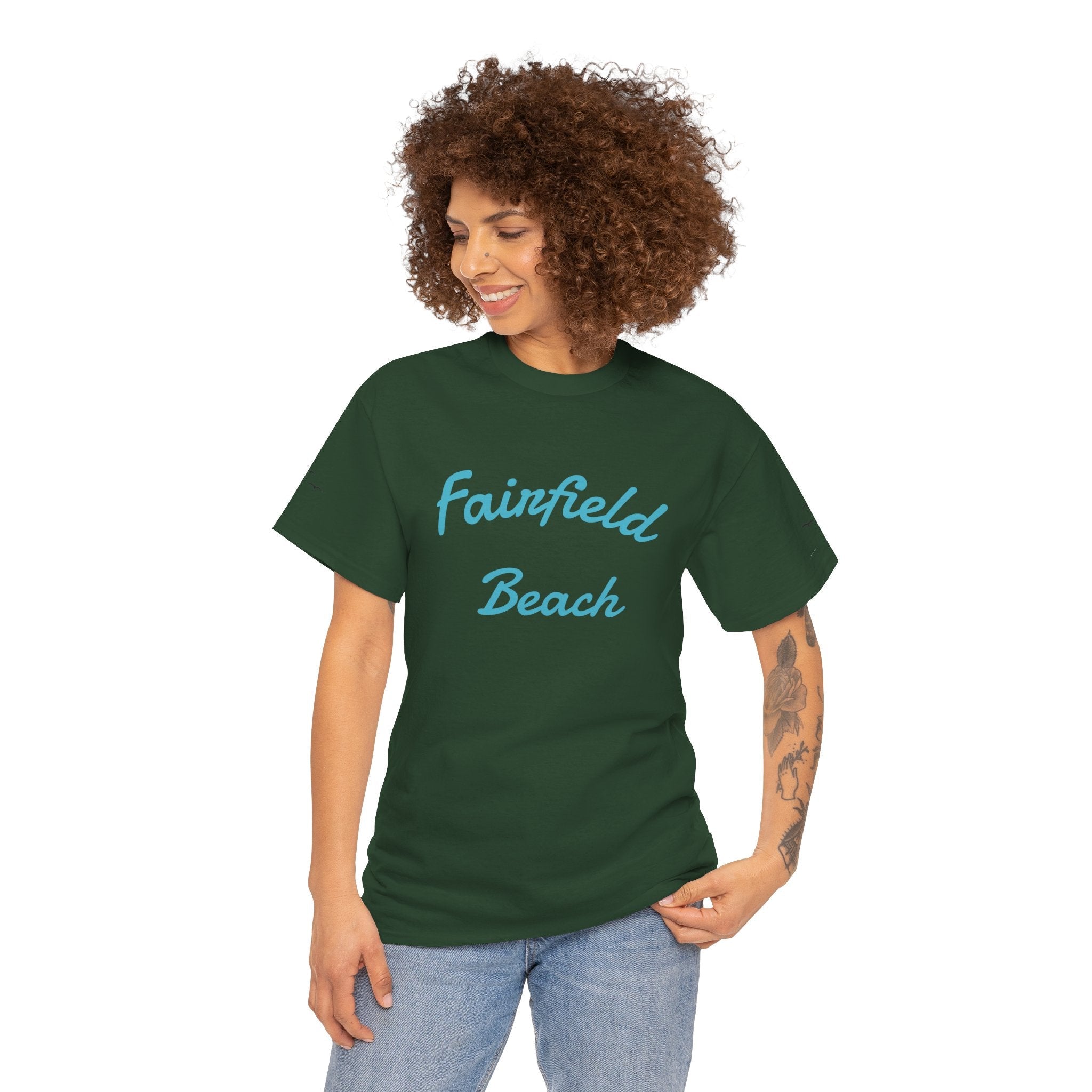 Fairfield Beach Unisex Heavy Cotton Tee, Comfortable Casual T-Shirt, Summer Vibe Shirt, Gifts for Beach Lovers, Relaxed Fit Tee - Etna Gift