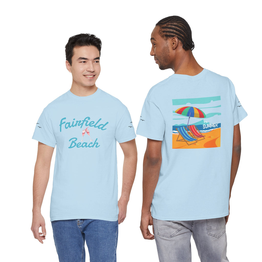 Fairfield Beach Unisex Heavy Cotton Tee, Comfortable Casual T-Shirt, Summer Vibe Shirt, Gifts for Beach Lovers, Relaxed Fit Tee - Etna Gift