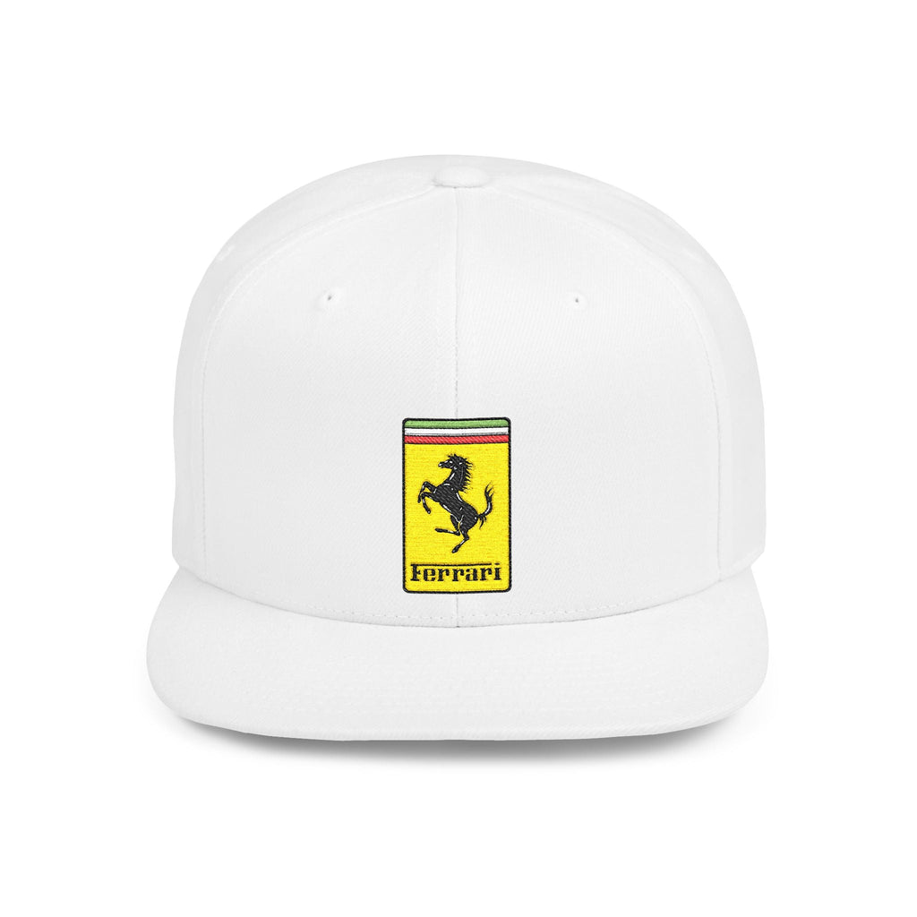 Ferrari Prancing Horse Flat Bill Snapback Cap - Etna Gift